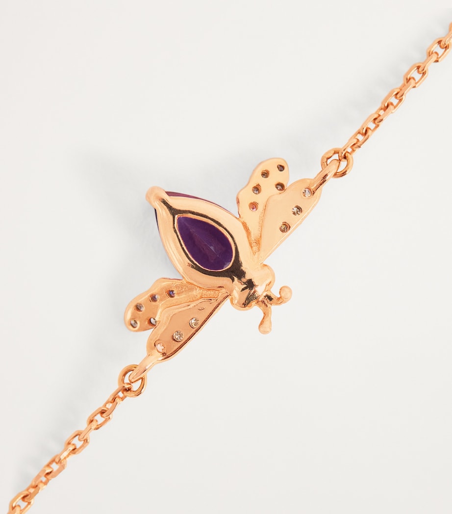 Rose Gold, Diamond and Amythest Queen Bee Bracelet AMETHYST Image 6