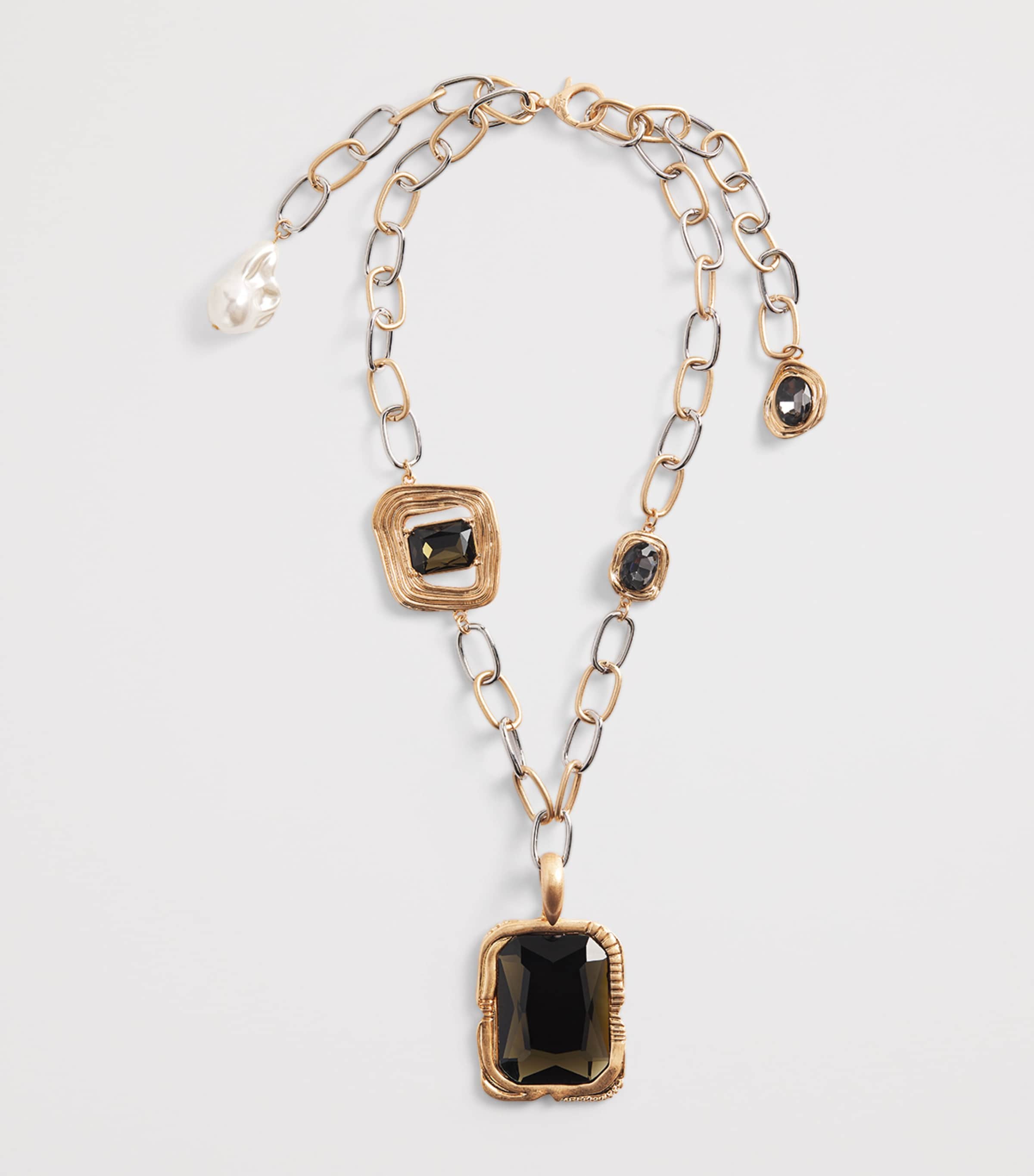 Weekend Max Mara Crystal Pendant Necklace In Gold