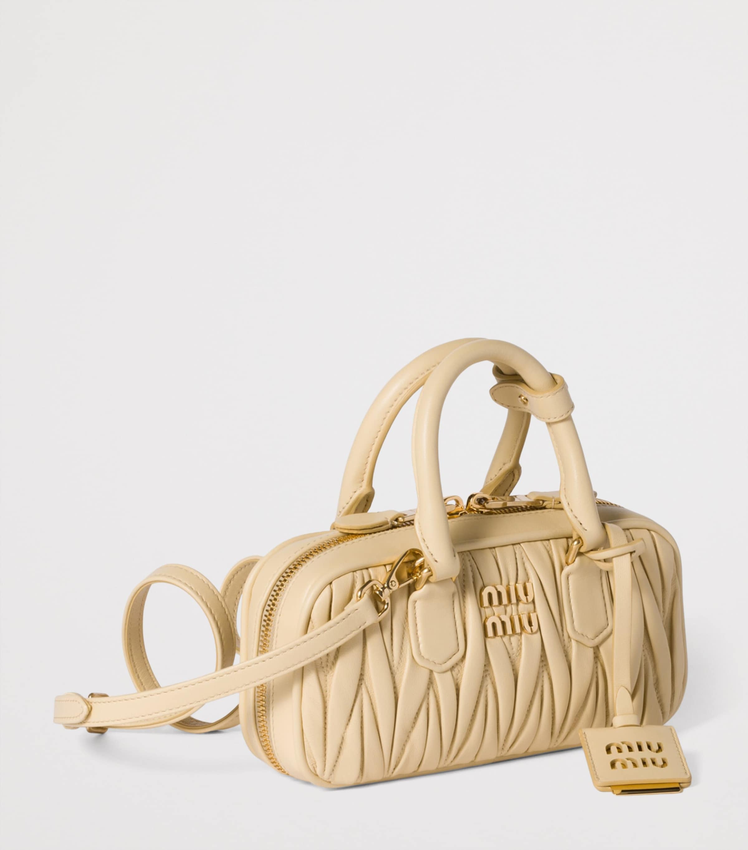 Mini Matelassé Leather Arcadie Top-Handle Bag F0K57 Image 3