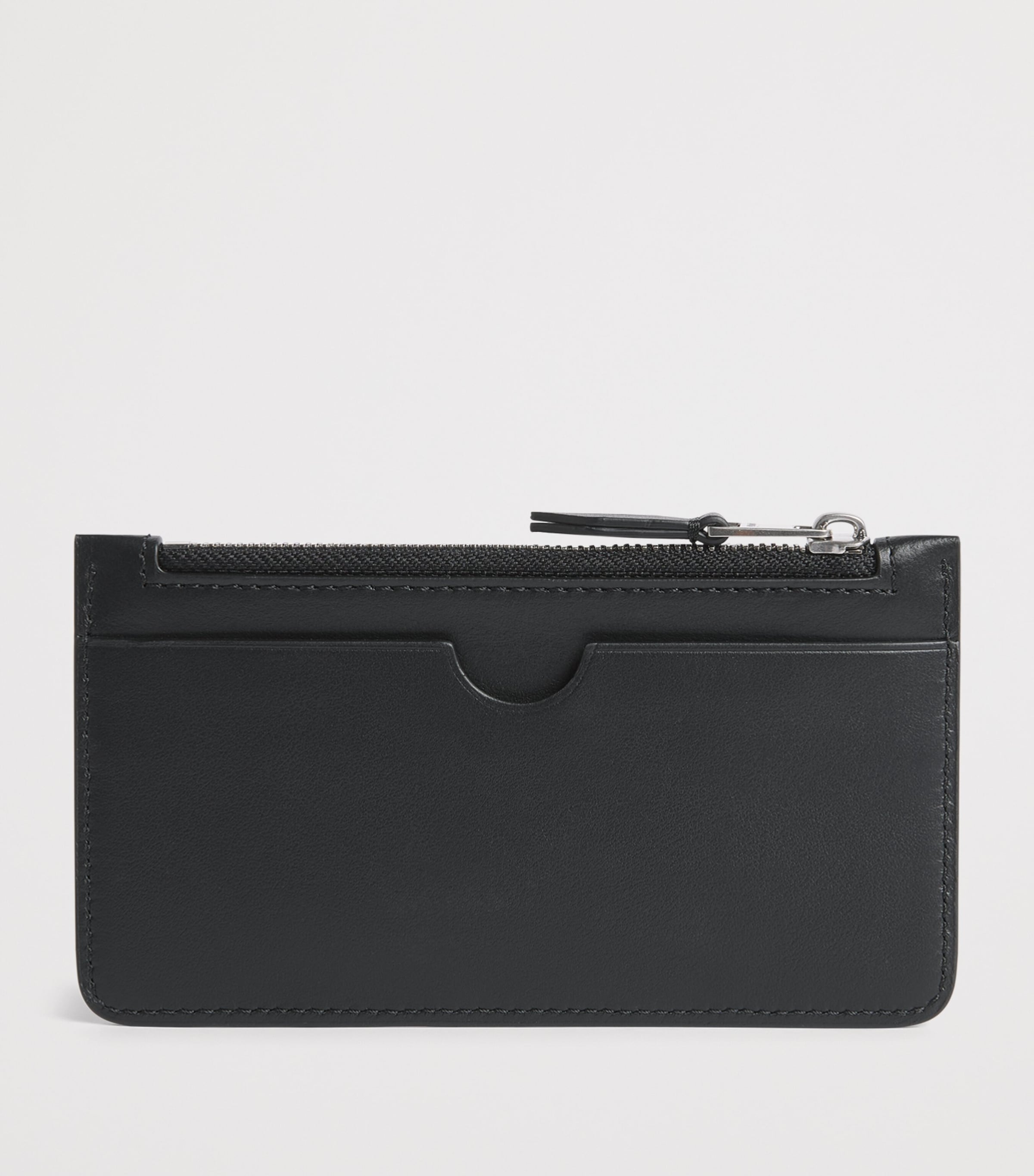 AMI Paris Leather Zipped Card Holder Noir Image 2