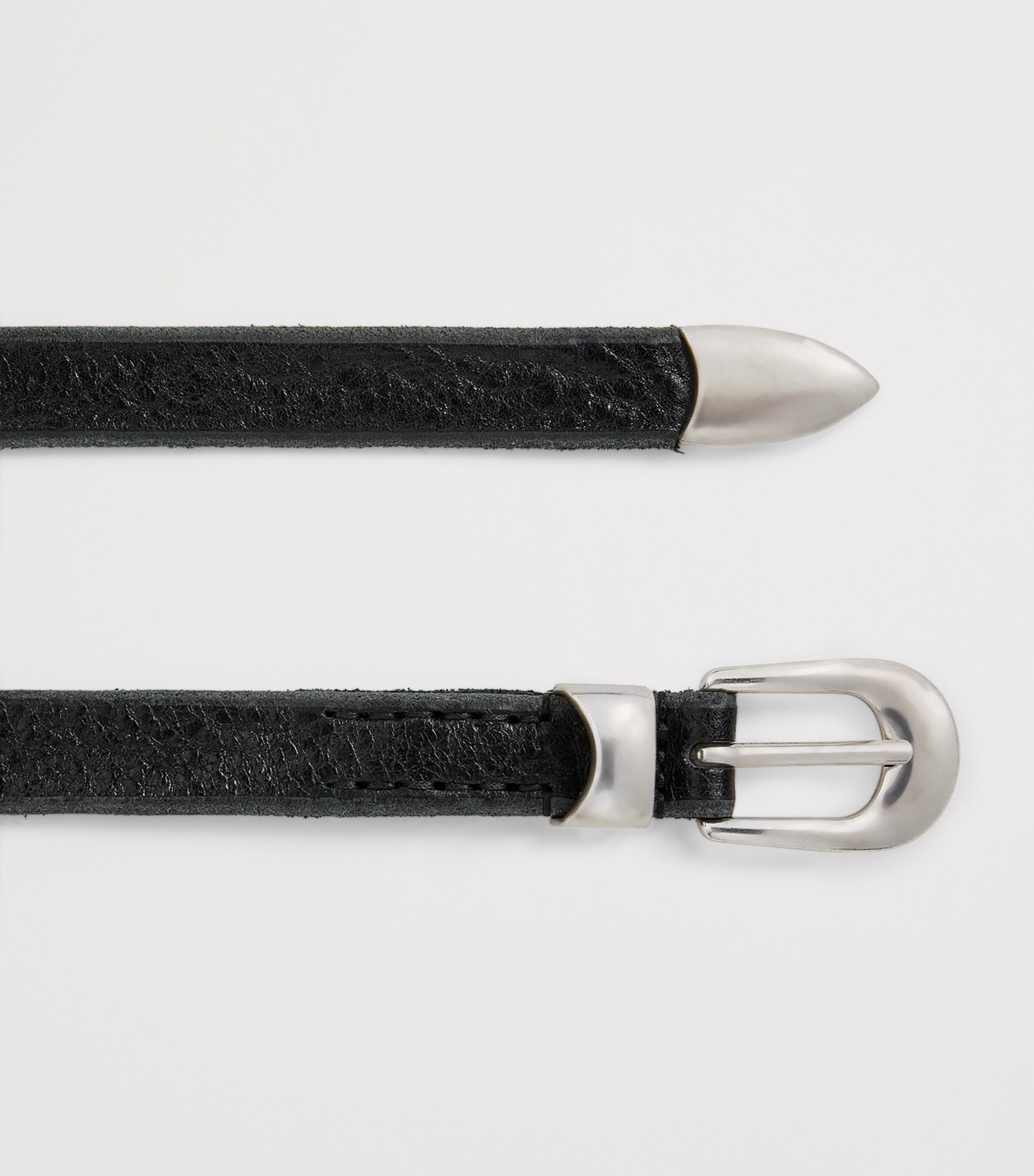 Leather Antiqued Belt BLACK LEATHER Image 4