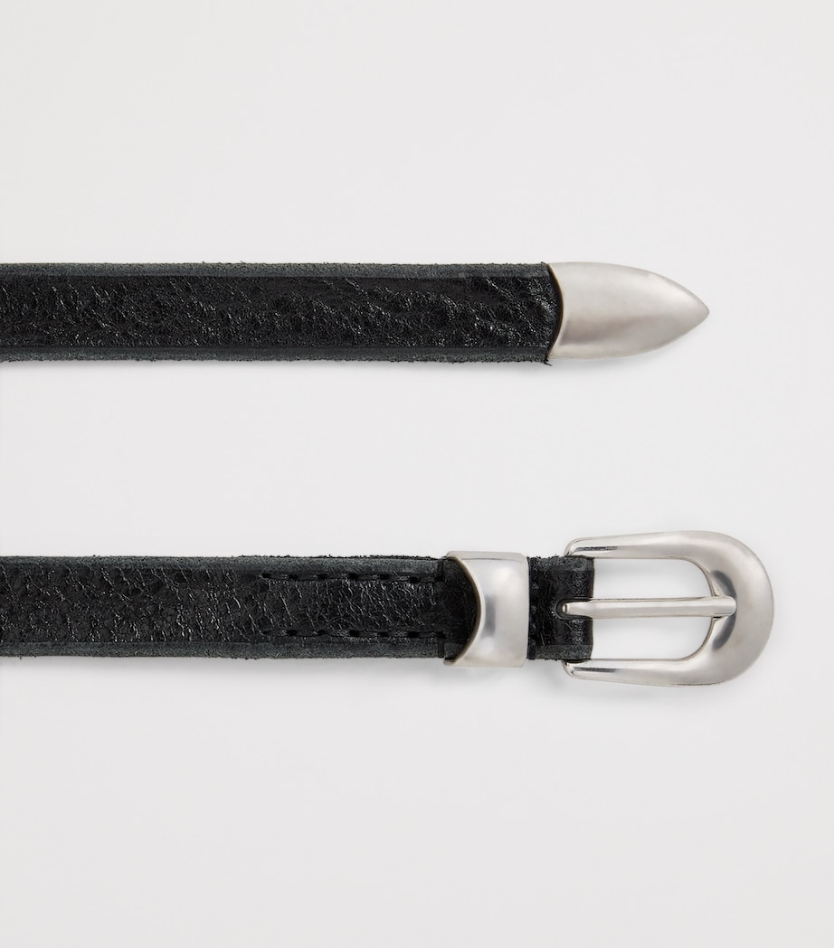 Leather Antiqued Belt BLACK LEATHER Image 4