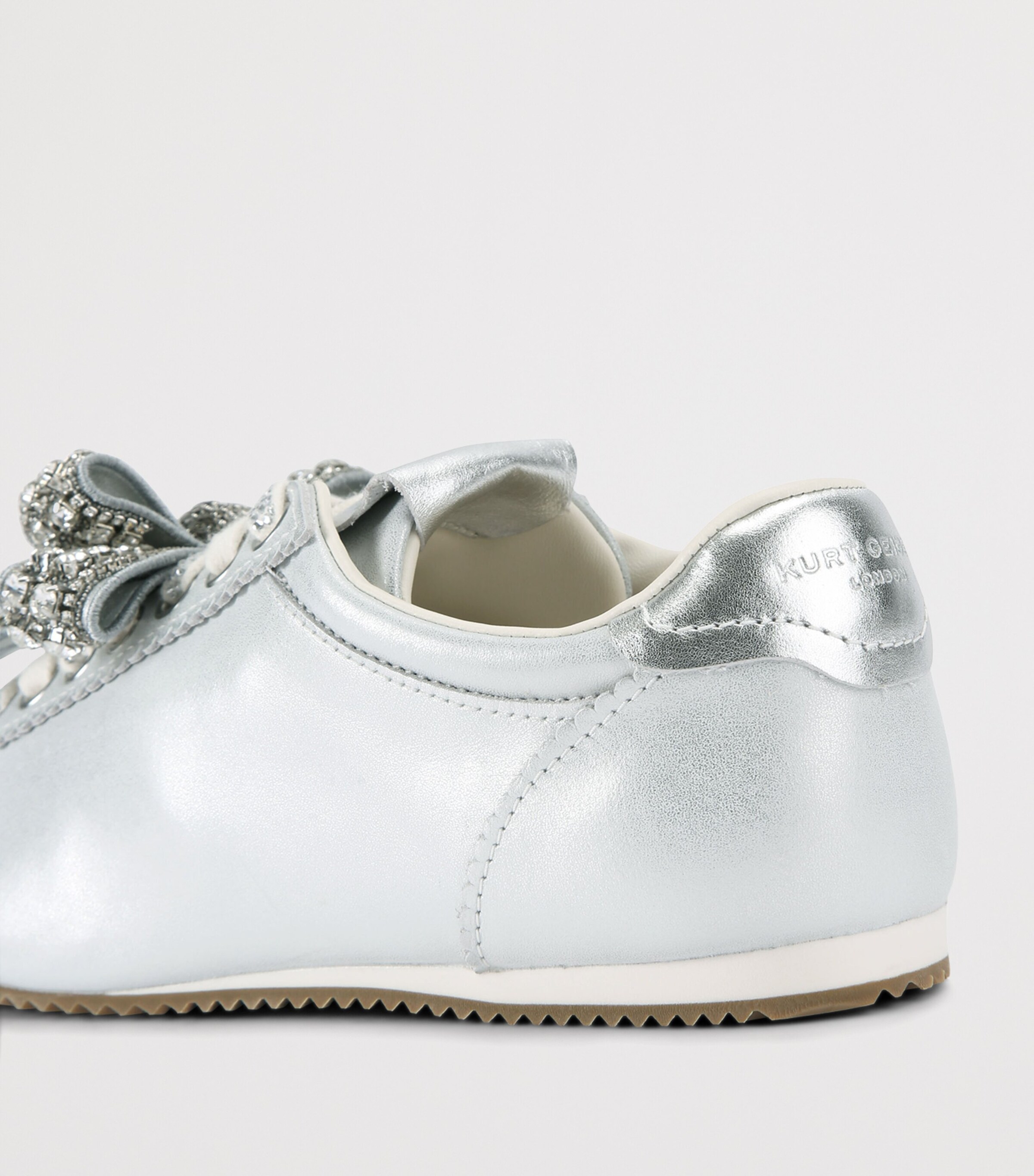 Kurt Geiger London White Leather Islington Bow Sneakers Harrods UK