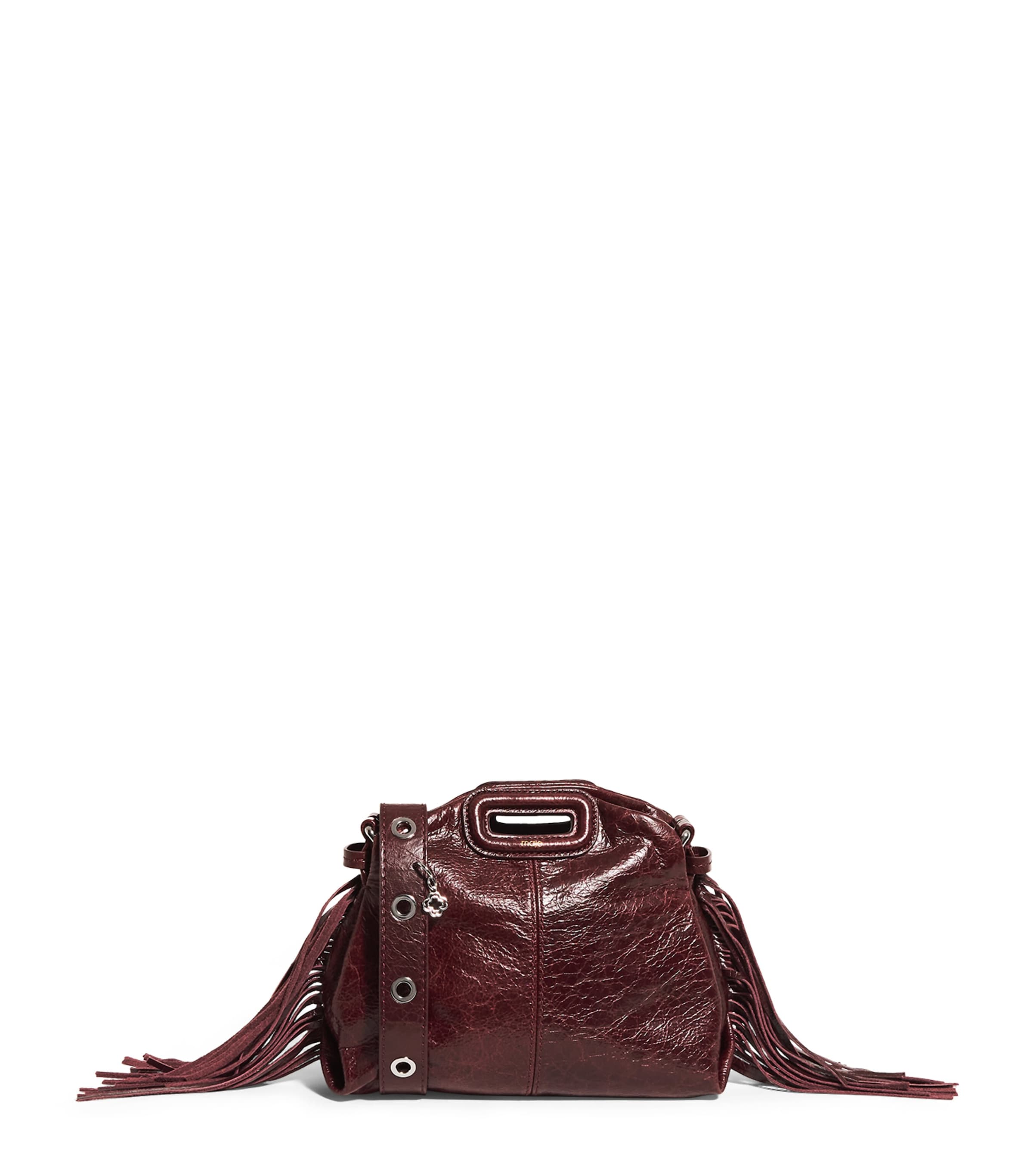 Maje Leather Miss M Shoulder Bag In Red