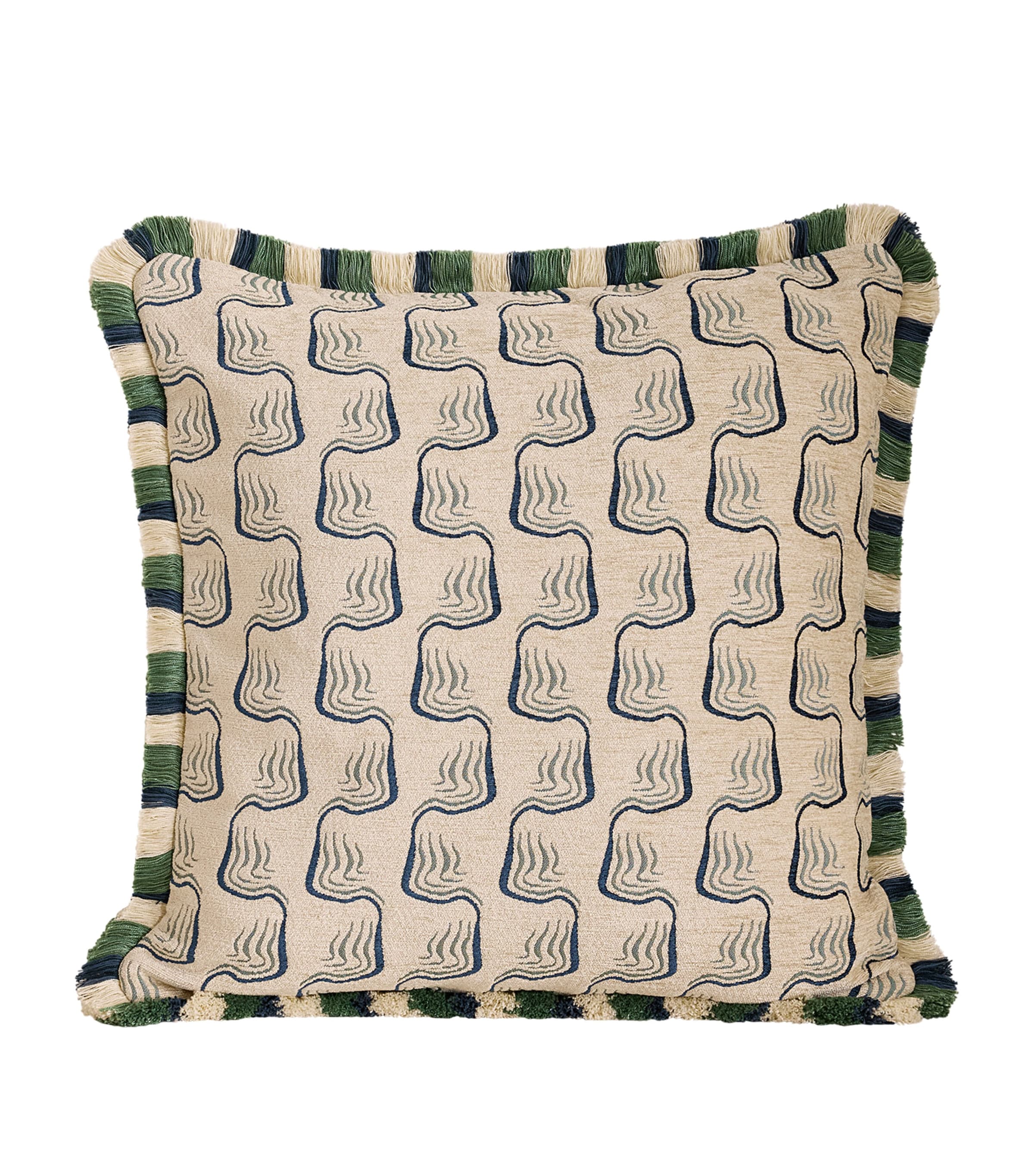 Soho Home Jacquard Theron Cushion (50cm x 50cm) Green Image 1