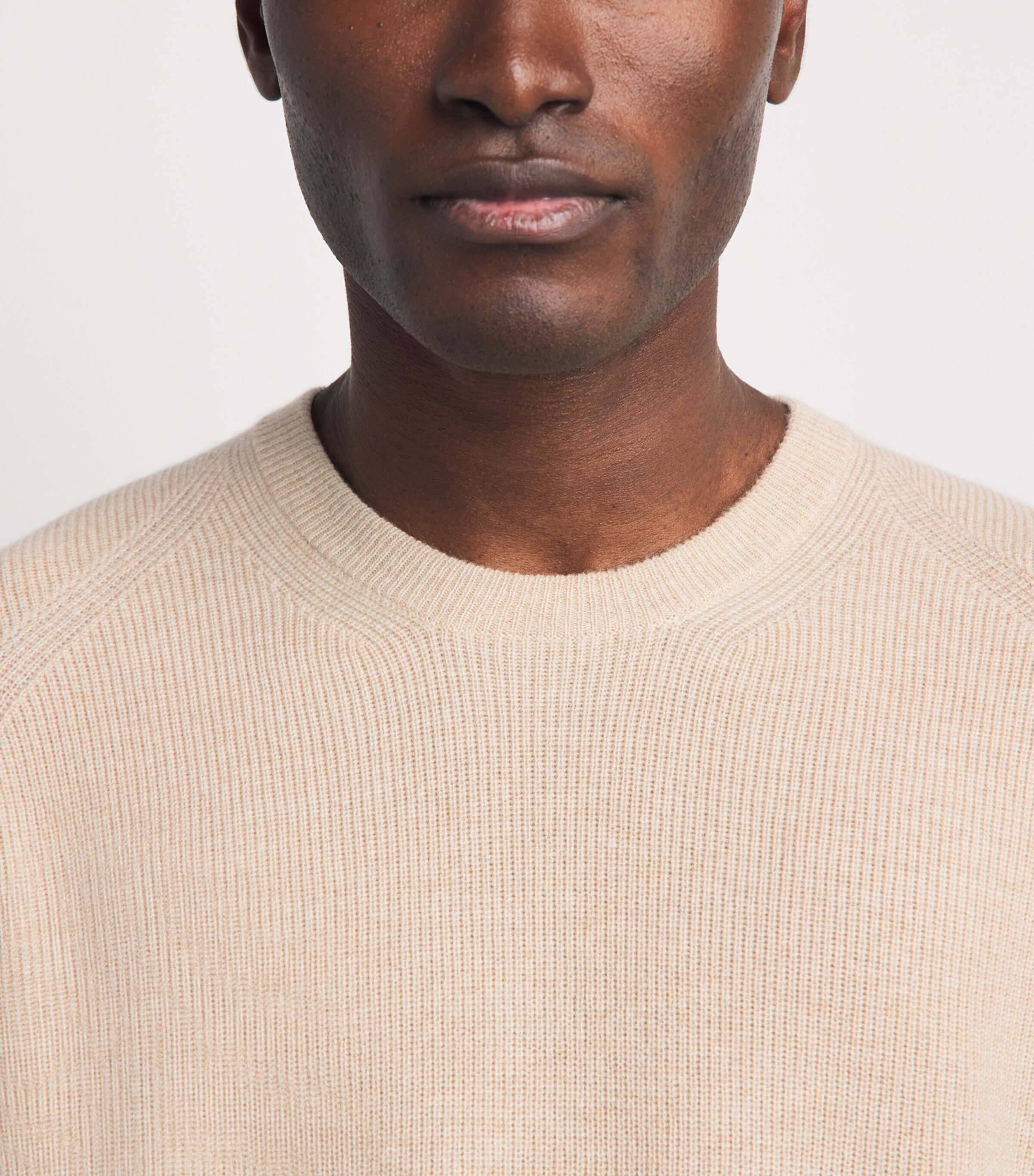 Ralph Lauren Purple Label Mens Cashmere Crew-Neck Sweater Champagne Melange Image 3