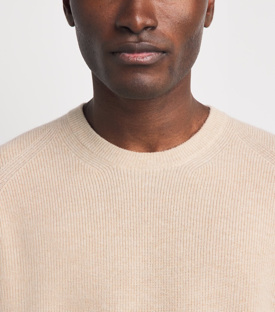 Ralph Lauren Purple Label Mens Cashmere Crew-Neck Sweater Champagne Melange Image 3