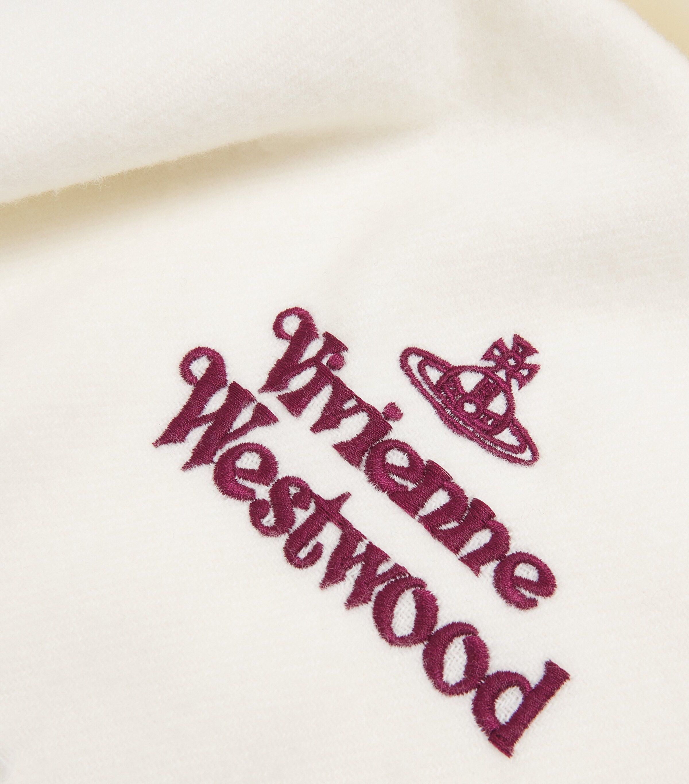 Vivienne Westwood White Wool Embroidered Logo Scarf | Harrods US