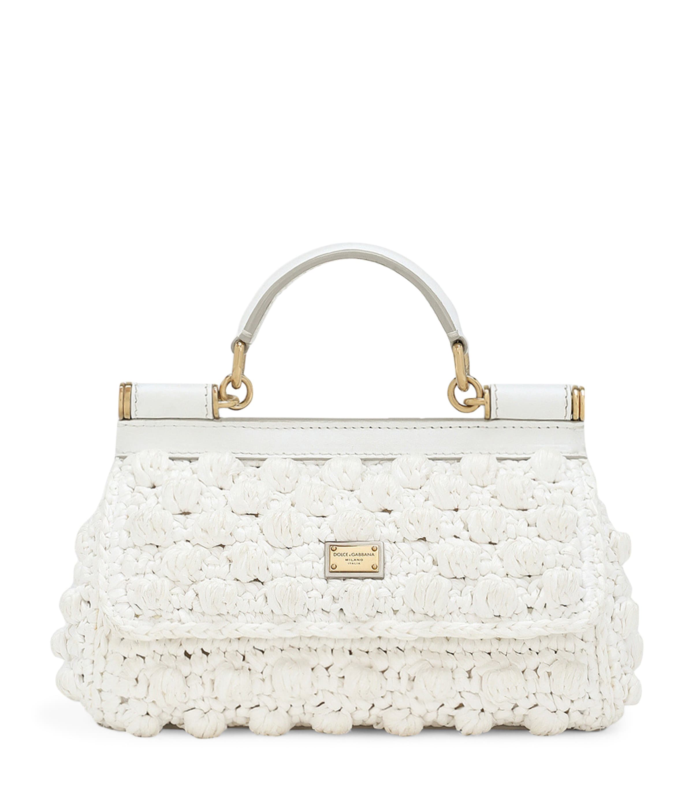 Shop Dolce & Gabbana Small Raffia Sicily Top-handle Bag