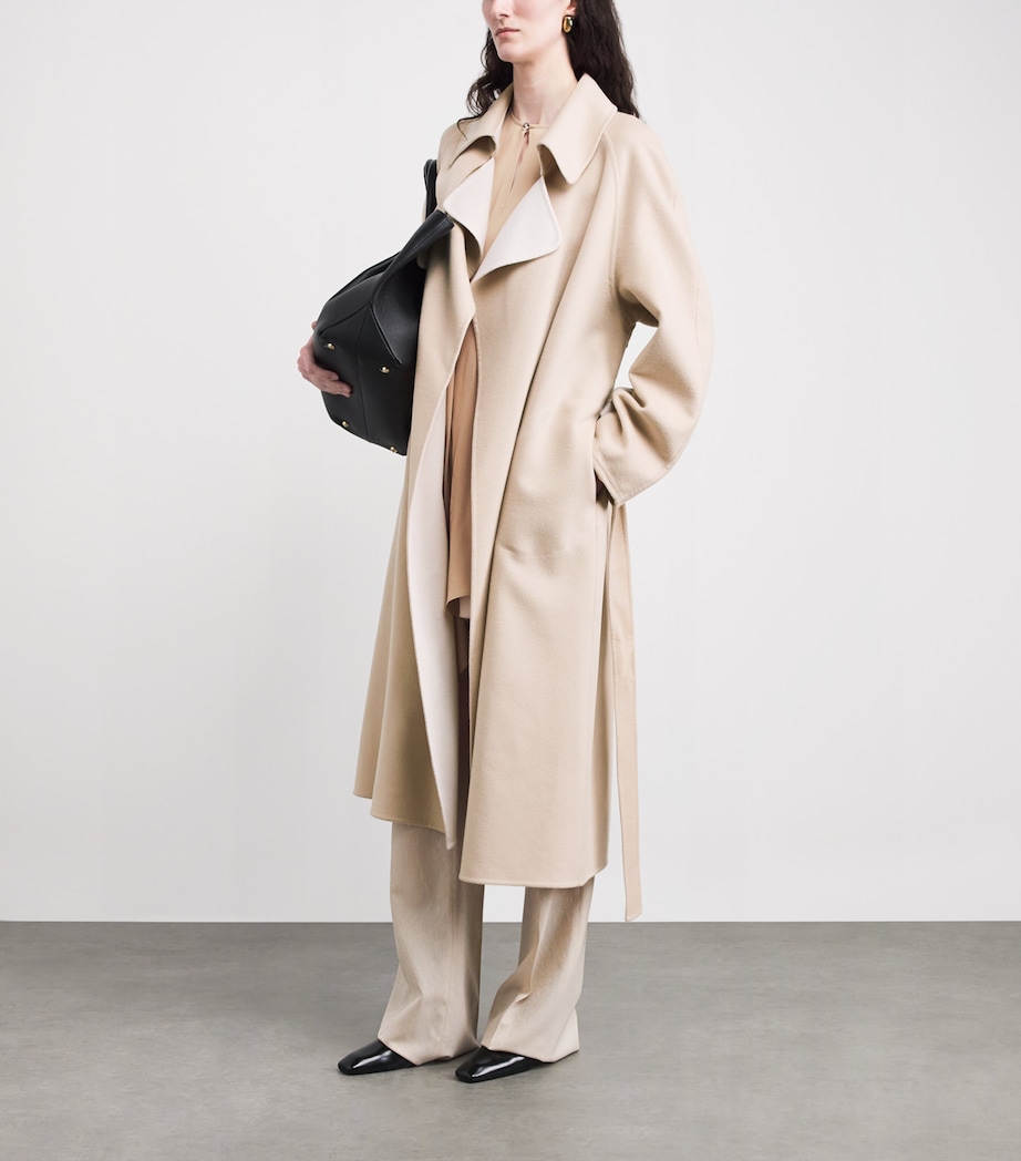 Fabiana Filippi Womens Virgin Wool Trench Coat Kasha Image 2