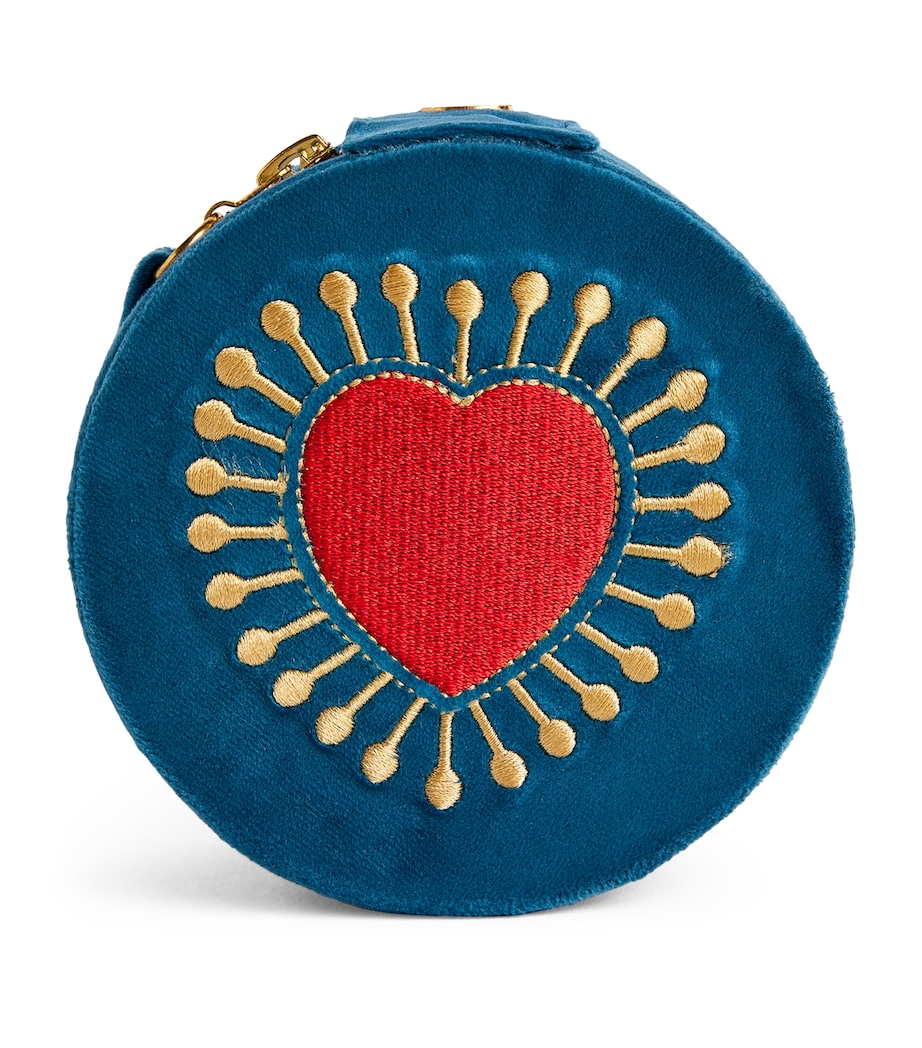 VELVET HEART JEWELLERY BOX IBIZA BLUE VELVET HEART JEWELLERY BOX IBIZA BLUE