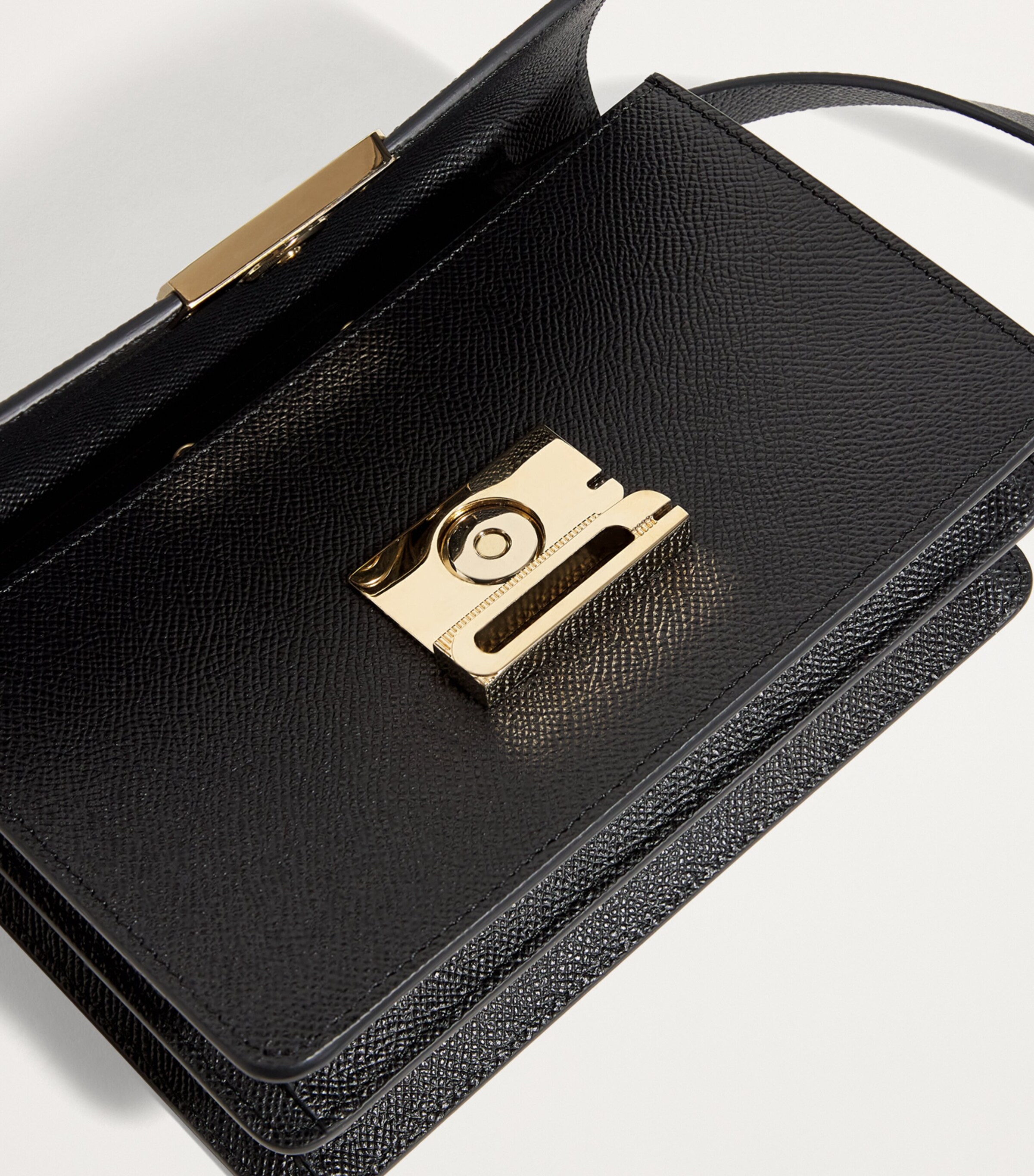 Victoria Beckham Mini Leather B Buckle Top-Handle Bag Black Image 4