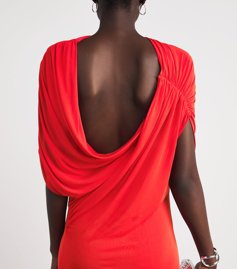 Alex Perry Womens Jersey Draped Gown Scarlet Image 5