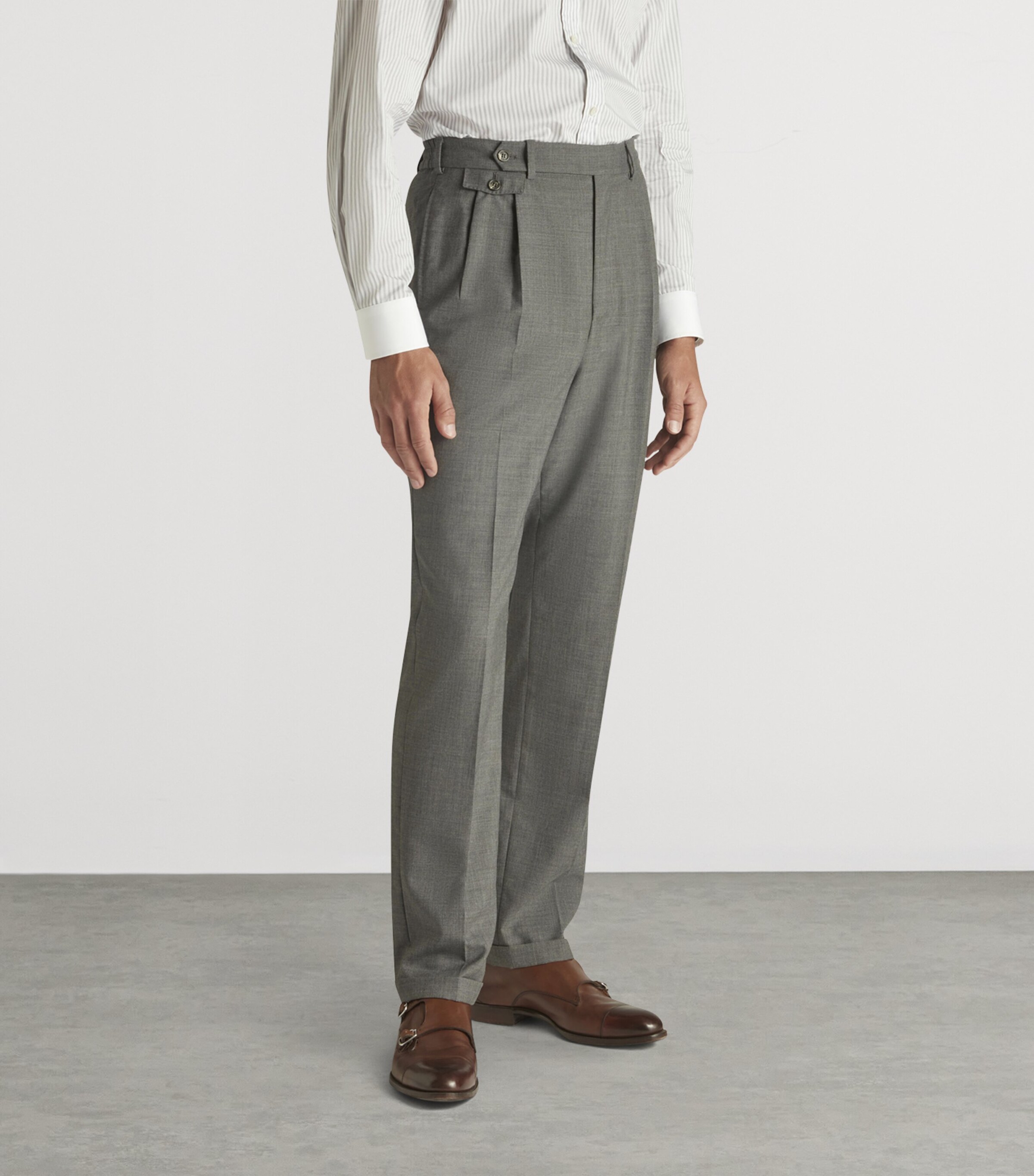 Wool-Cashmere Tailored Travel Trousers 037MID GREY Image 3