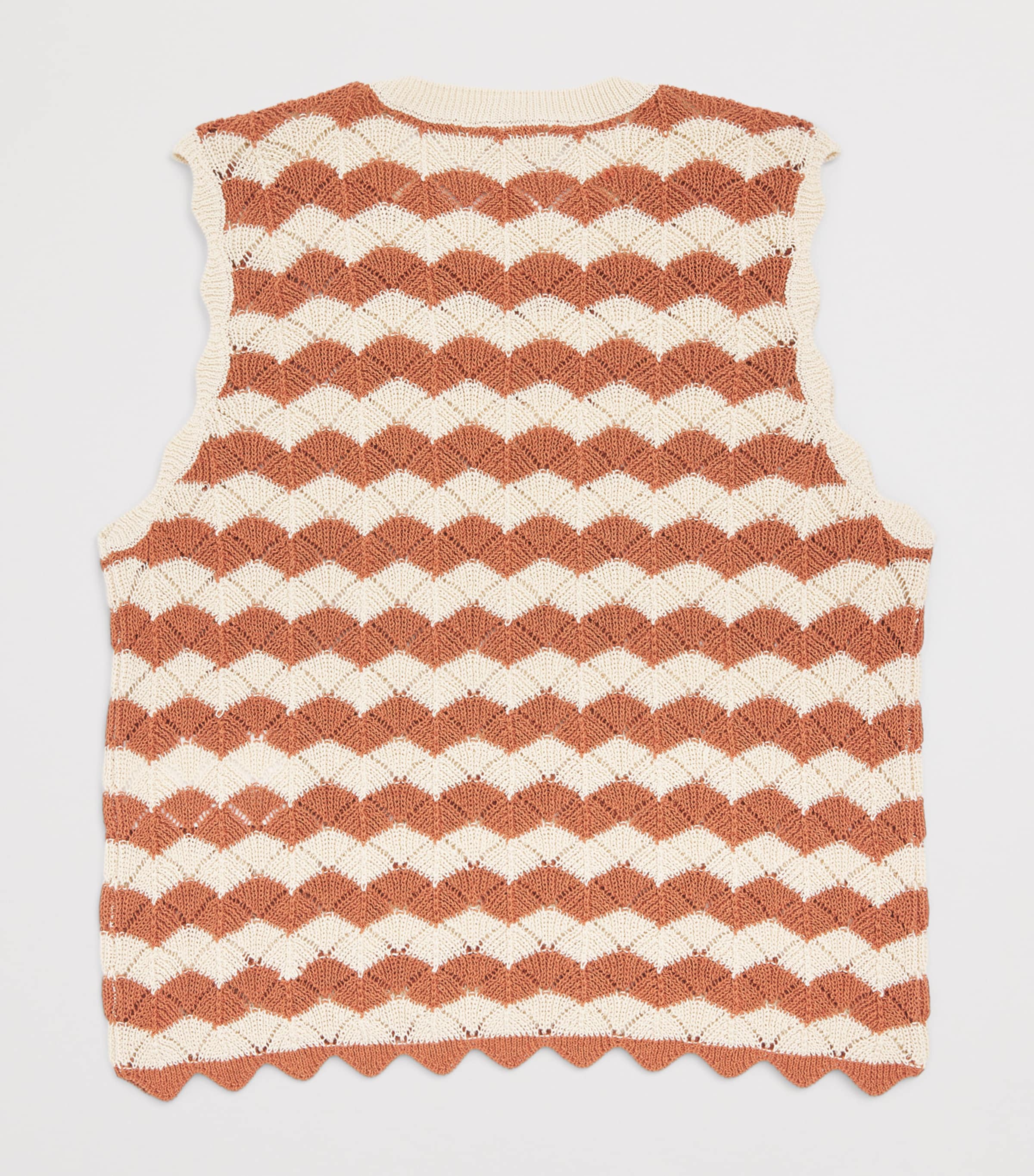 Zimmermann Kids Cotton-Blend Indra Sweater Vest (2-12 Years) Tan/ecru Image 2