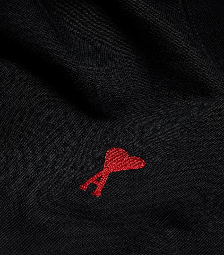 AMI Paris Mens Ami de Coeur Hoodie Black Image 5