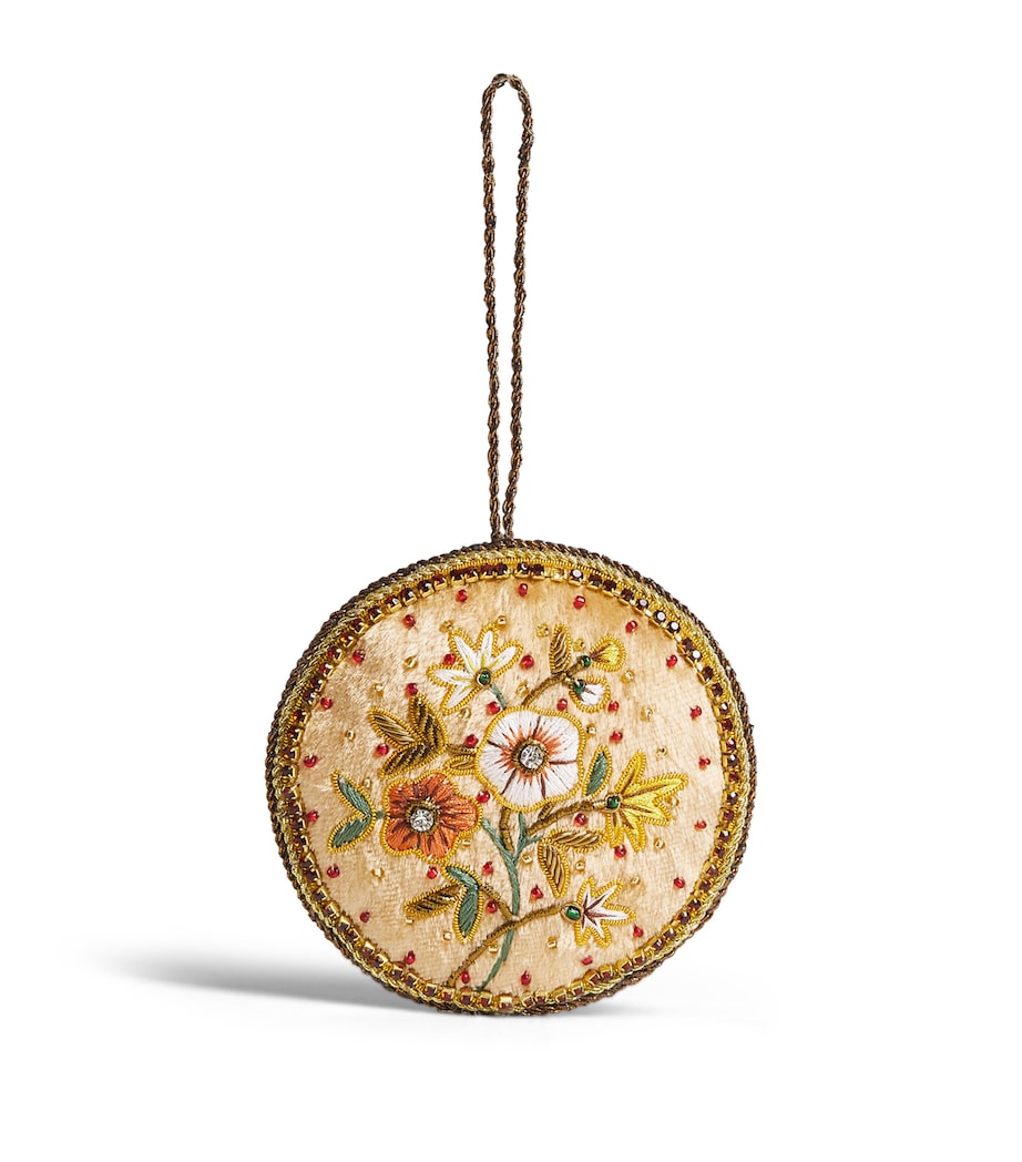 Tinker Tailor Velvet Embroidered Flower Tree Decoration Champagne Image 1
