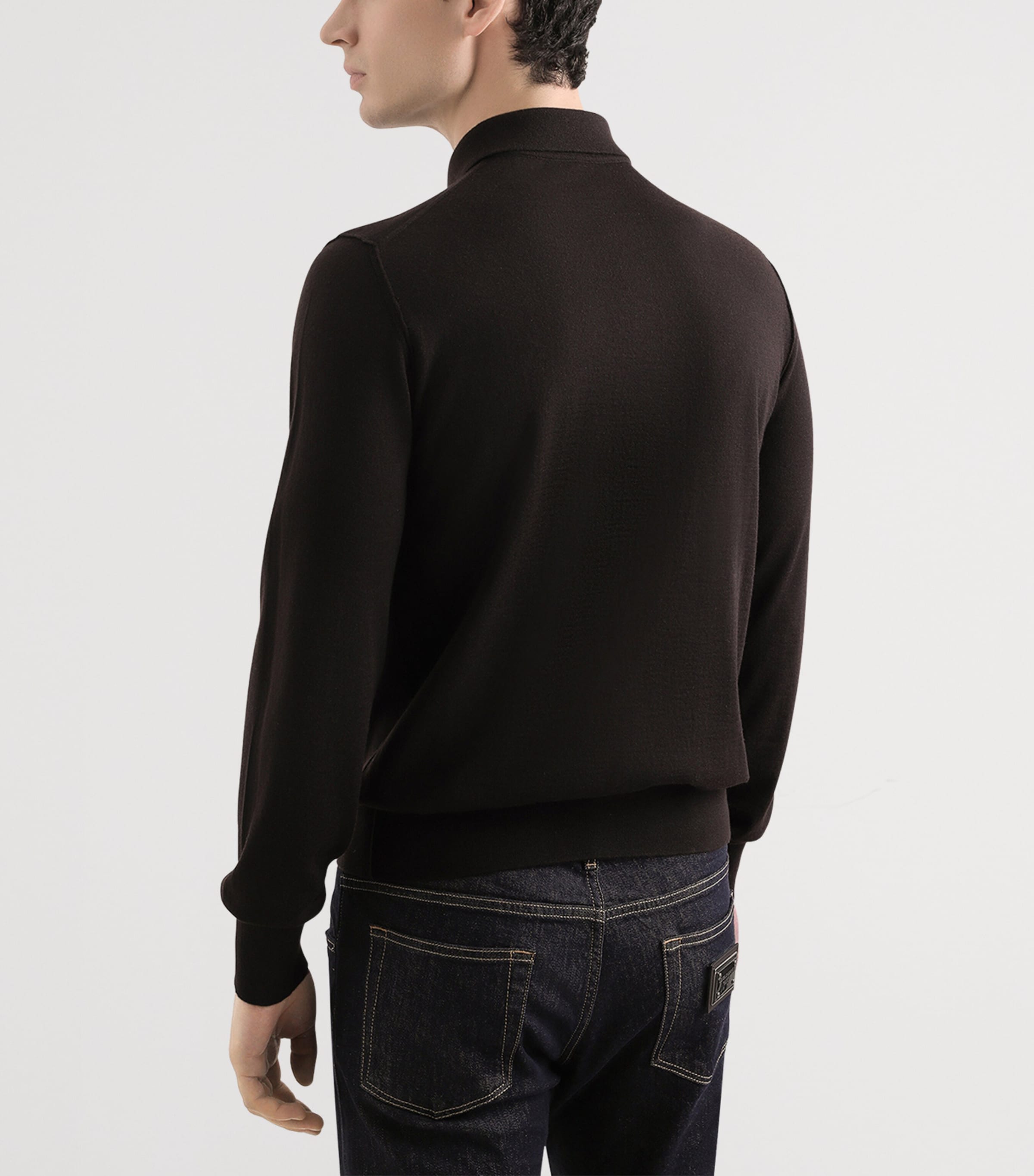 Cashmere Polo Sweater M0682-EBONY Image 5