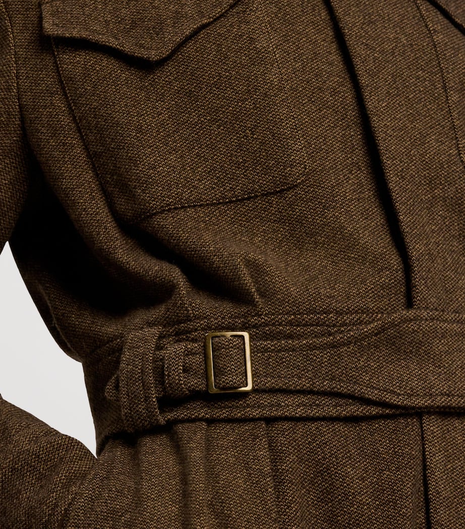 Birdseye Tweed Maddison Bomber Jacket DARK BROWN Image 9