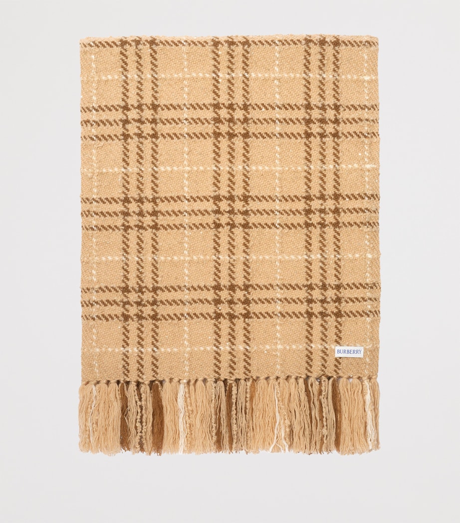 Burberry Cashmere-Wool-Silk Sequin Check Scarf Finch Beige Image 4