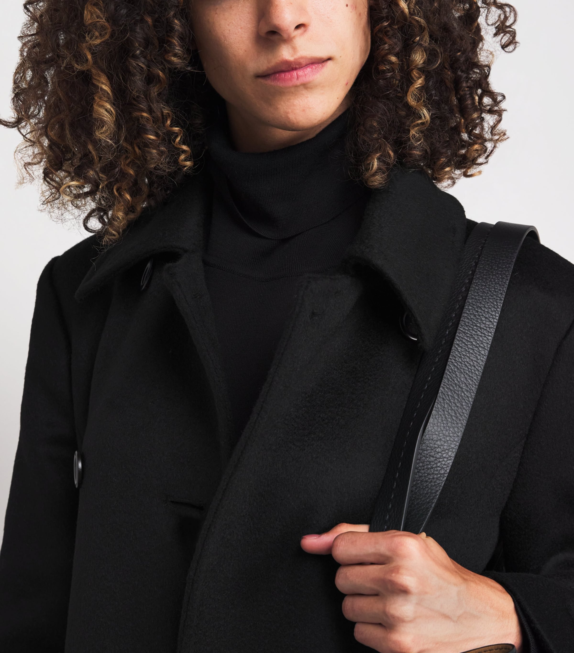 Camelwool Collared Coat BLACK Image 6