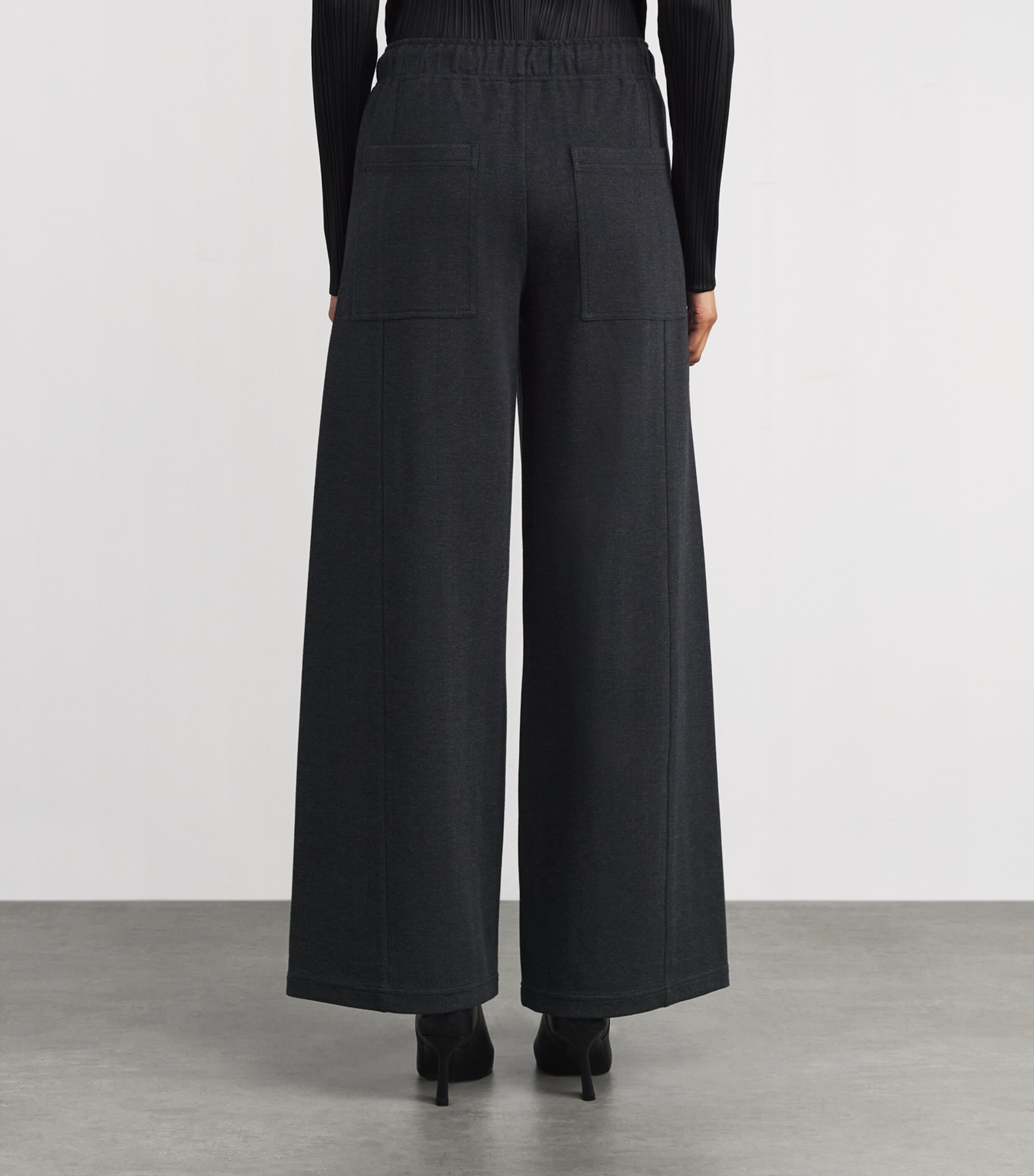 Herringbone Barrel-Leg Trousers GREY MULTI Image 4