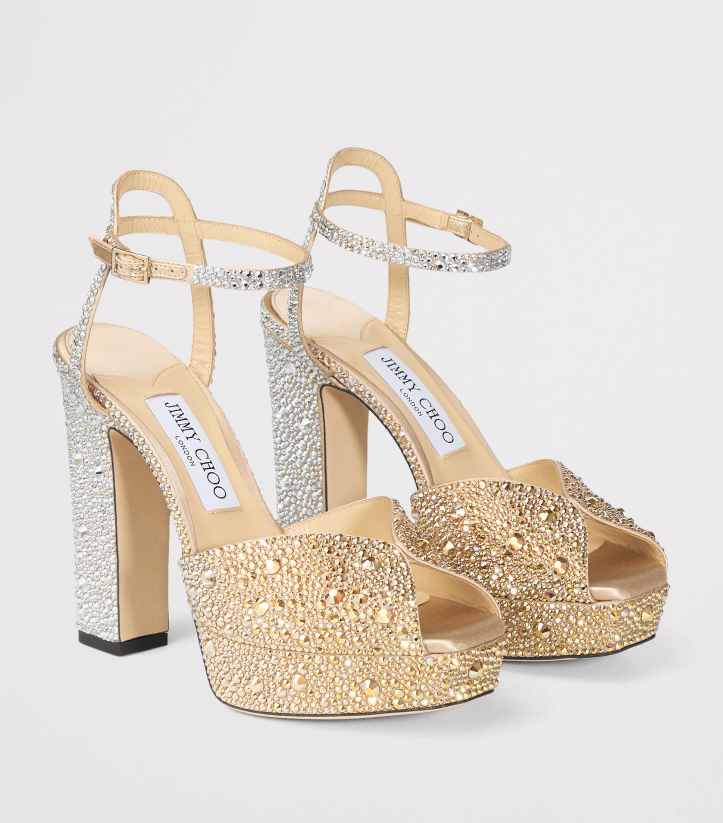 Jimmy Choo Multi Sacaria 120 Embellished Platform Sandals | Harrods UK