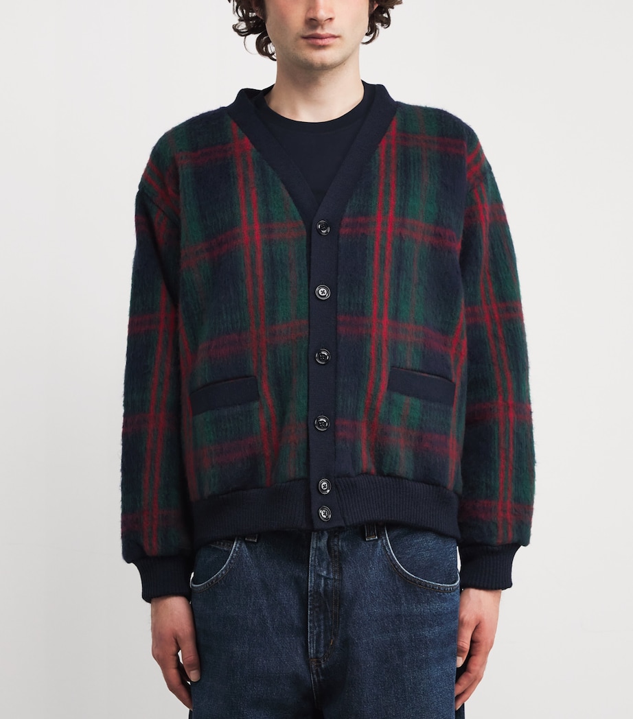 Wool Check Cardigan 40376 - CHECK VERDE Image 3