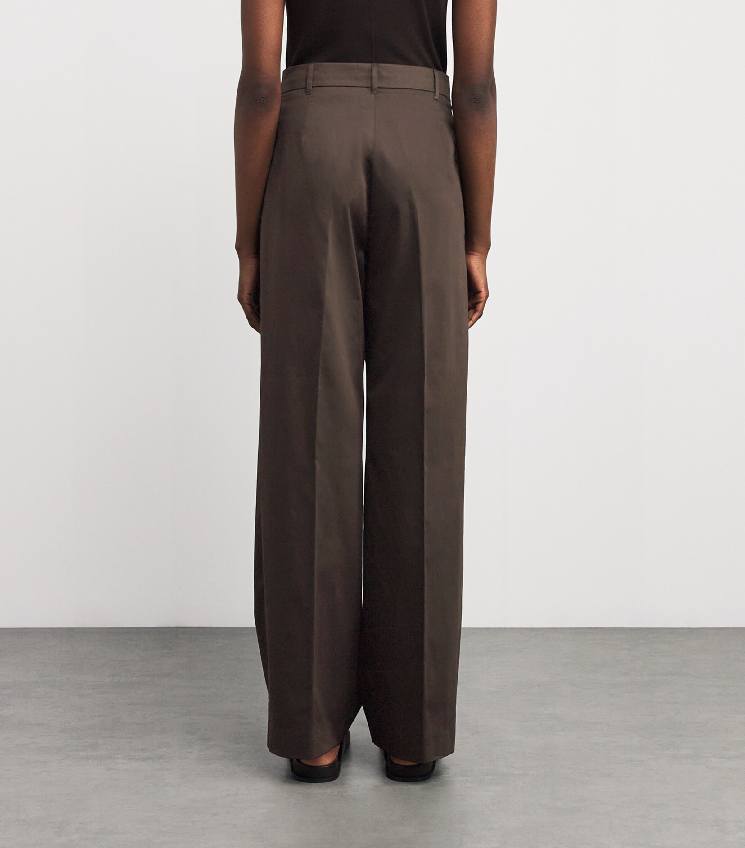 Stretch-Cotton Satin Trousers COCOA Image 4