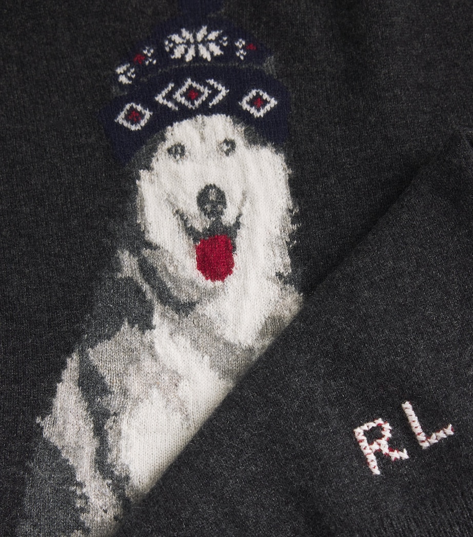 Polo Ralph Lauren Mens Cashmere Dog Sweater Grey Image 4