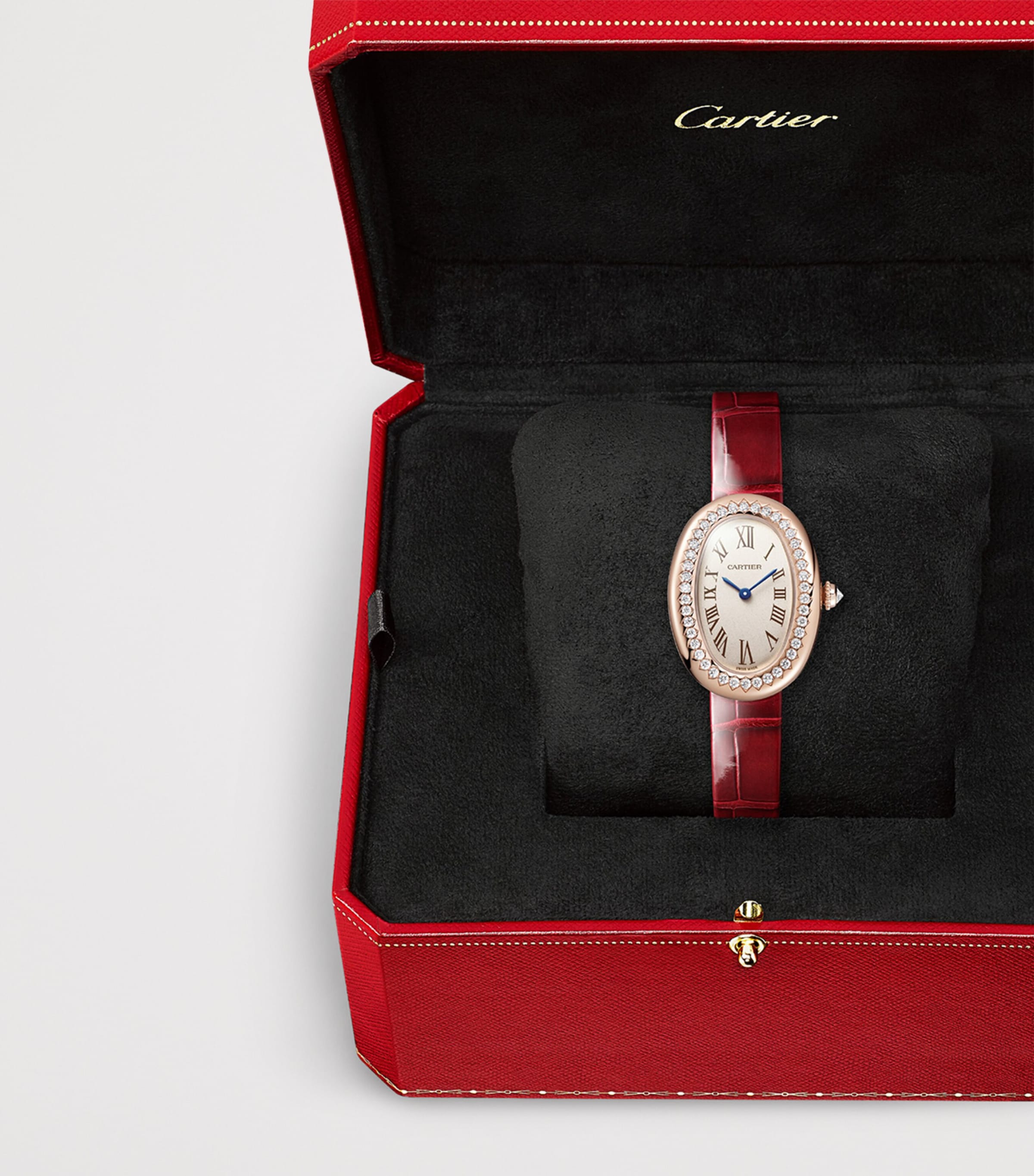 Cartier Small Rose Gold and Diamond Baignoire de Cartier Watch 23.1mm Silvered Image 5