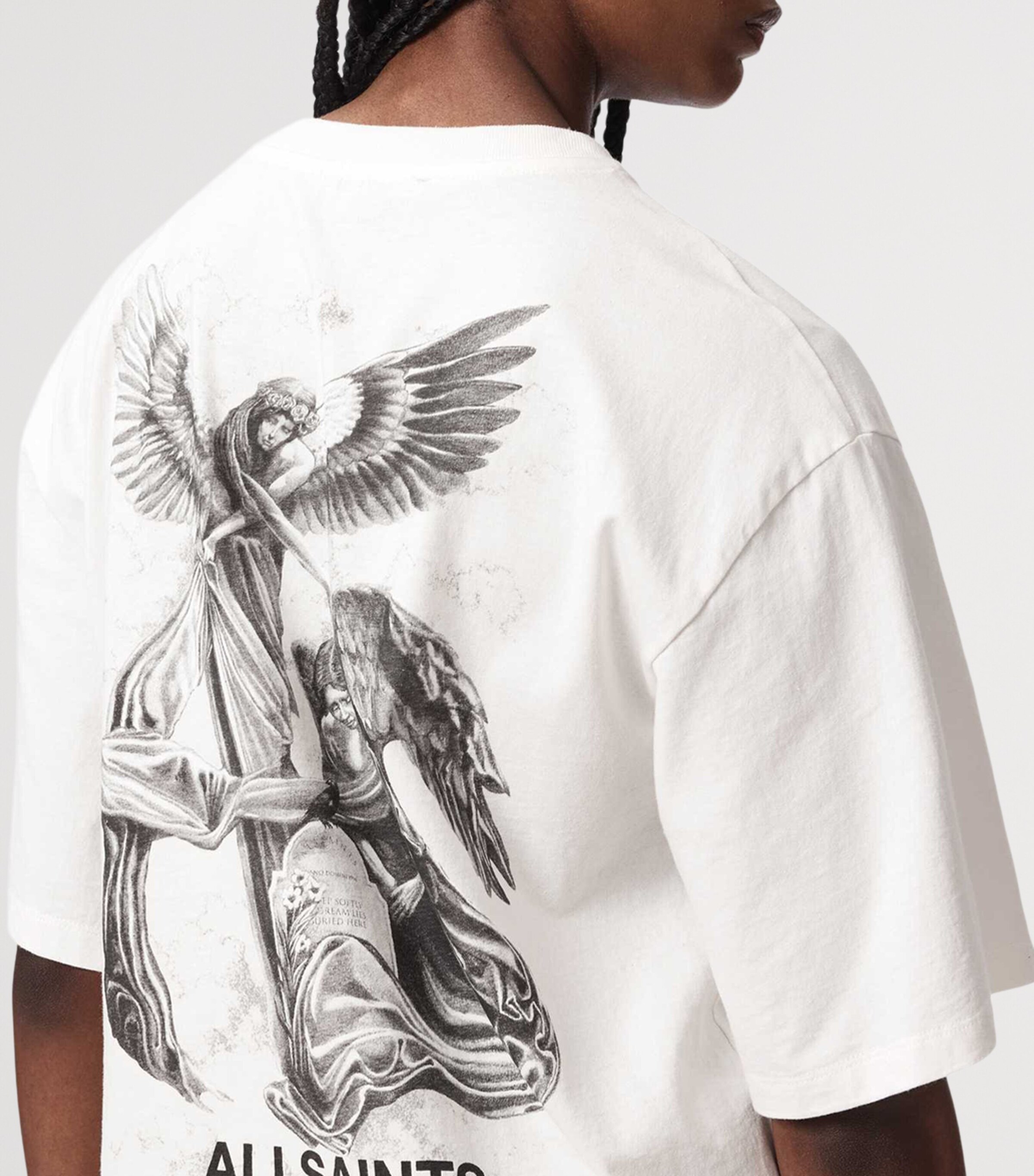 AllSaints Womens Organic Cotton Amelie T-Shirt Chalk White Image 6