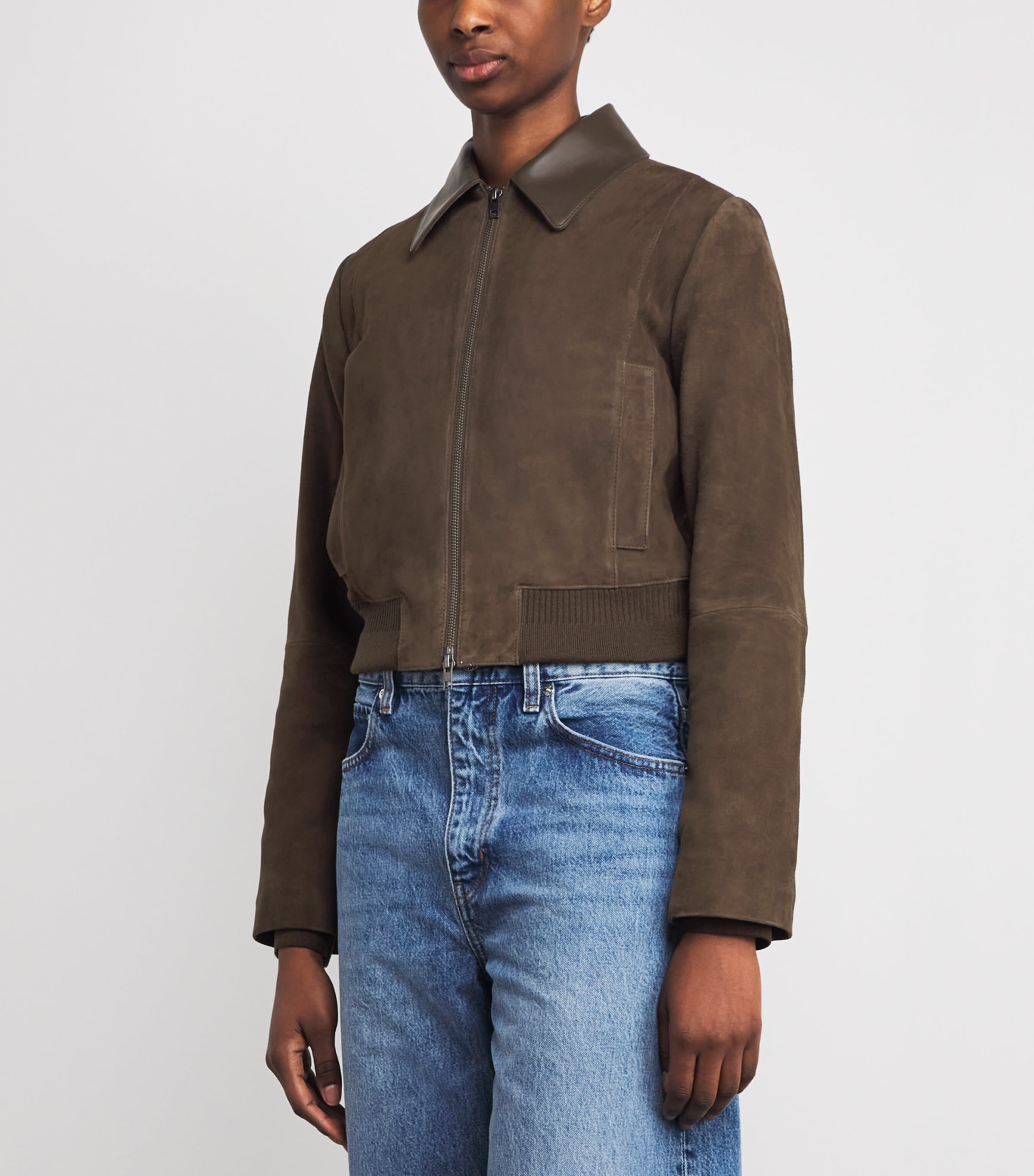 Suede Shrunken Bomber Jacket WILLOW-325WIL Image 4