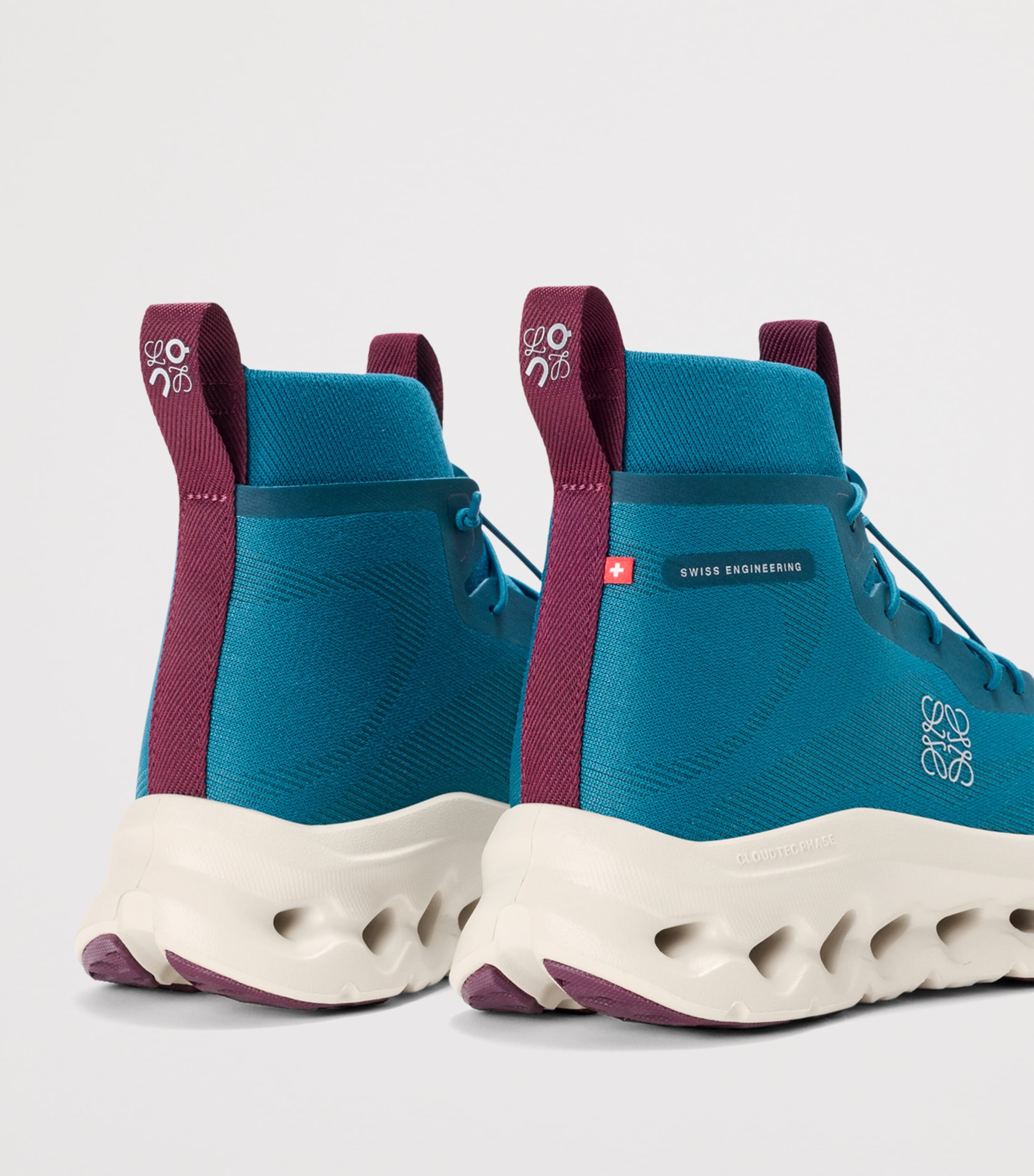 LOEWE Mens x On Cloudtilt High-Top Trainers Teal/oatmeal/burgun Image 4