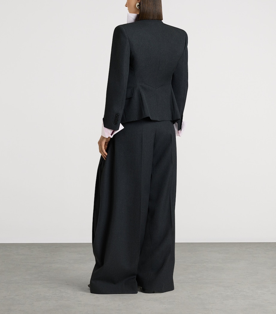 Givenchy Womens Wool Reverse Lapel Blazer Image 5