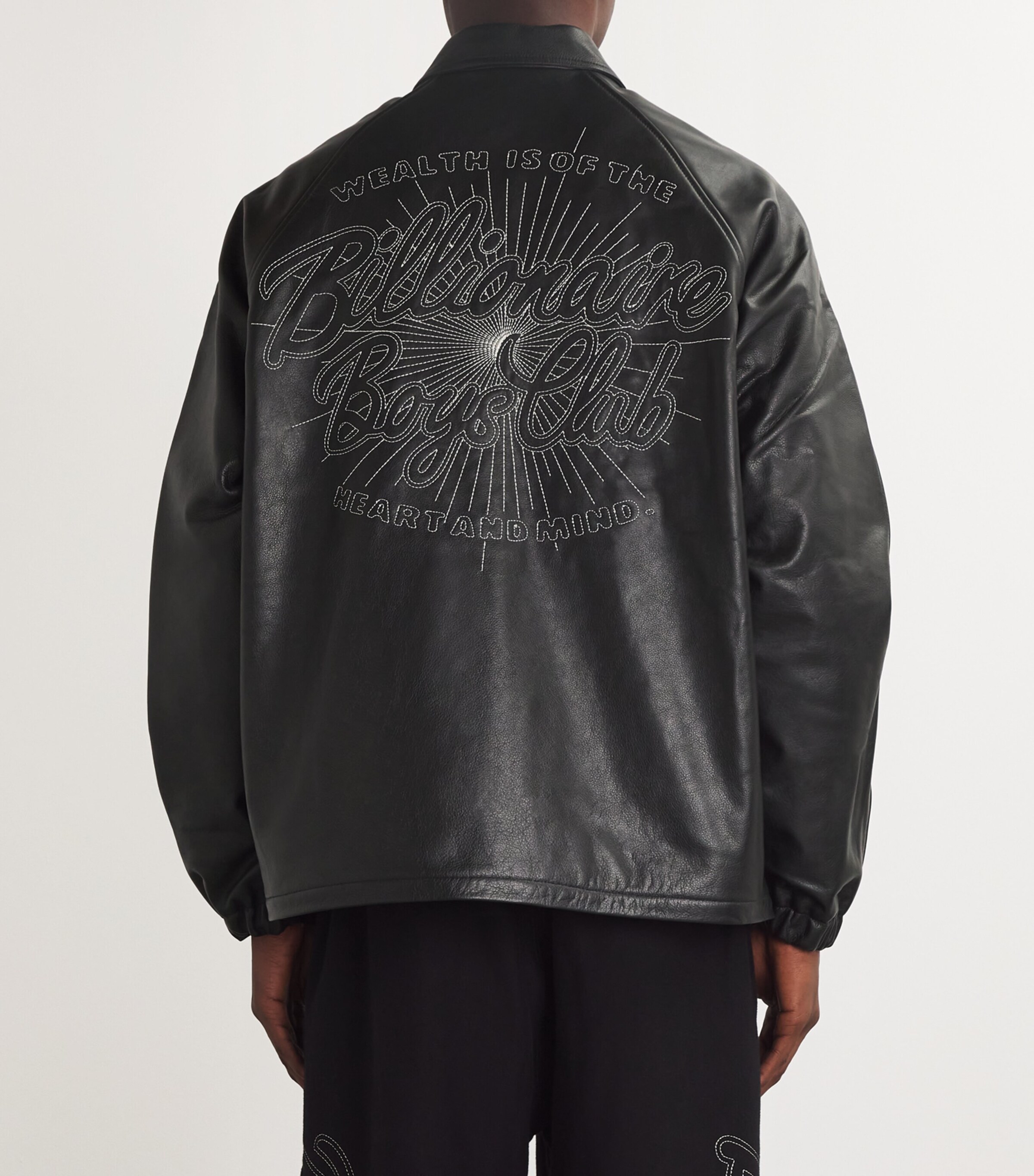Billionaire Boys Club Mens Leather Collared Jacket Black Image 4