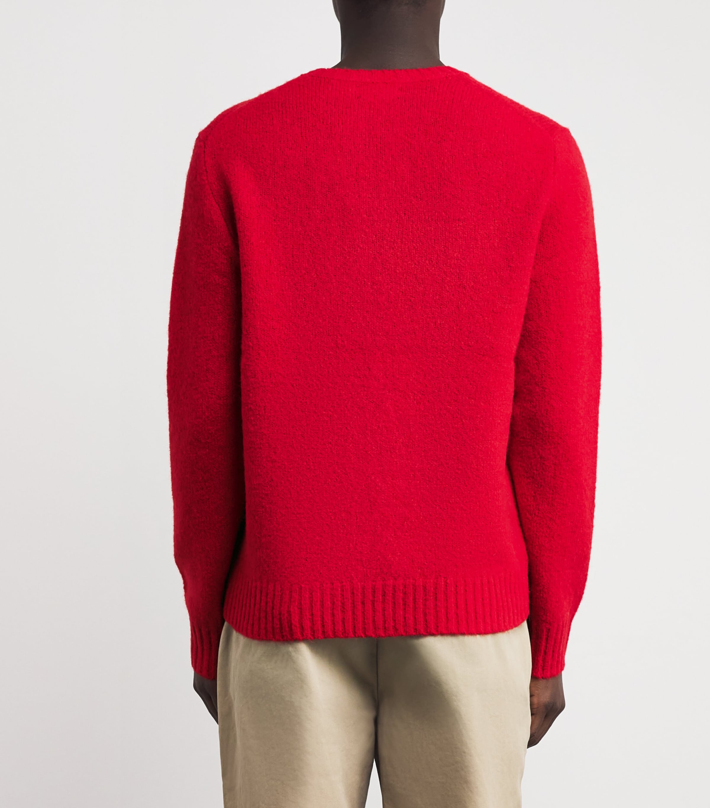 Wool-Alpaca Polo Pony Sweater RED Image 4