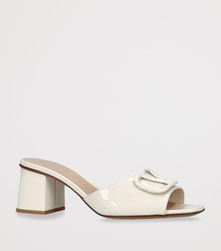 Patent Leather VLogo Mules 60 WHITE Image 3