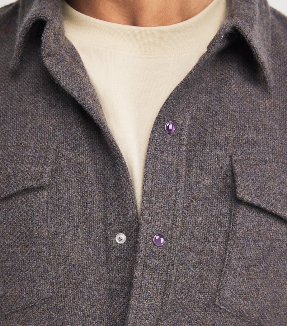 Cashmere Press-Stud Overshirt AMETHYST Image 6