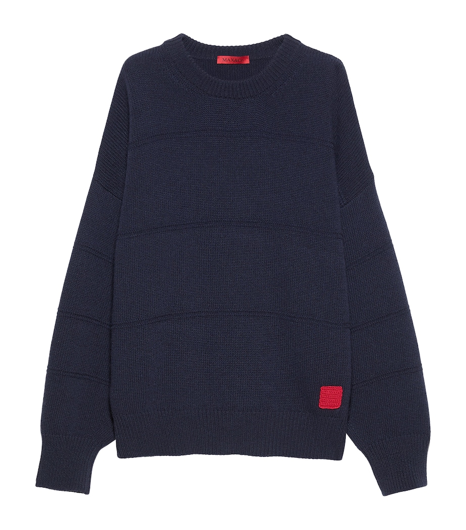 MAX&Co. Womens Virgin Wool Sweater Navy Image 1