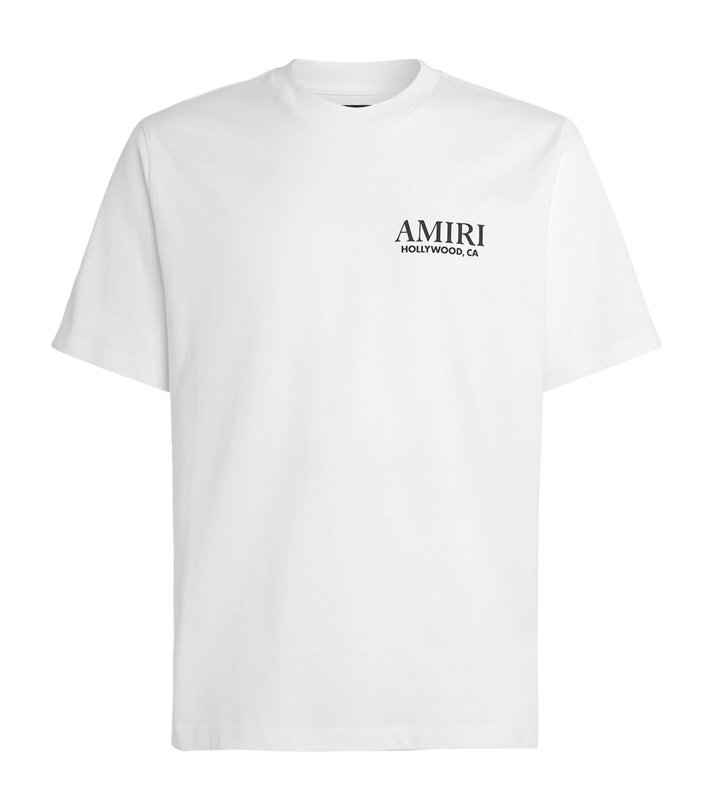 AMIRI Mens Cotton Stacked Bones T-Shirt White Image 1