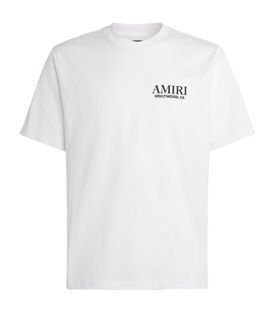 AMIRI Mens Cotton Stacked Bones T-Shirt White Image 1