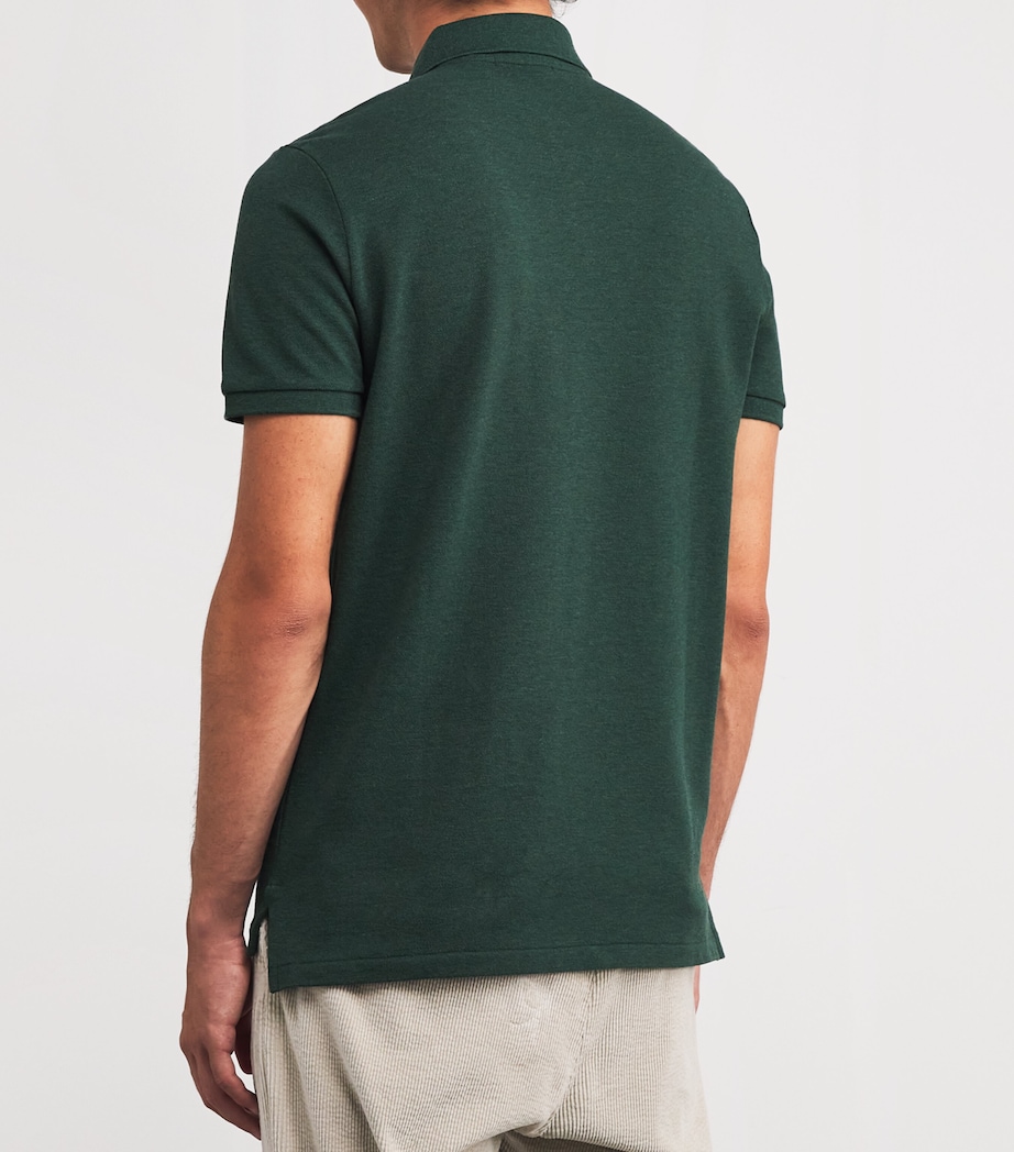Cotton Mesh Custom Fit Polo Shirt GREEN Image 4