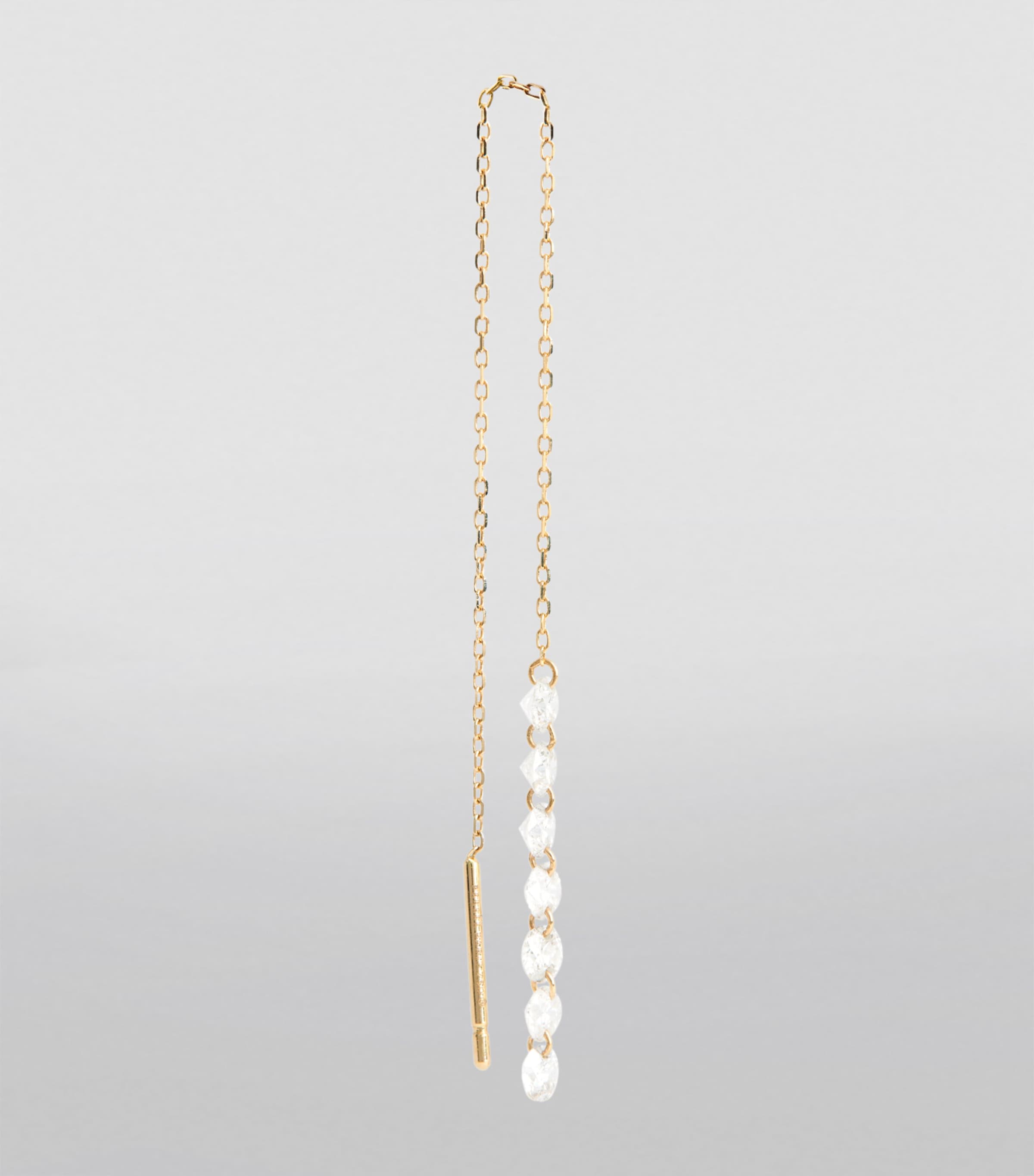 Yellow Gold and Diamond Riviere Drop Earrings GOLD Image 3