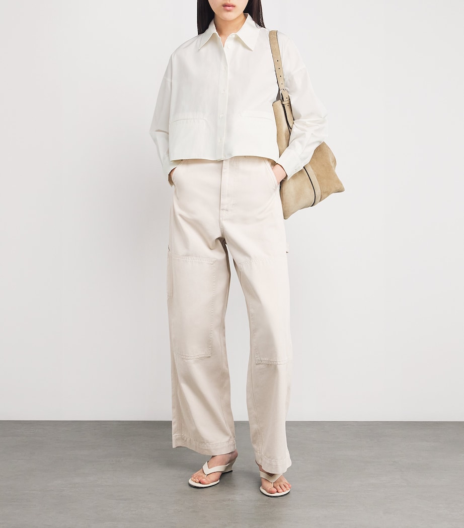 Cotton Poplin Cropped Shirt WHITE Image 2