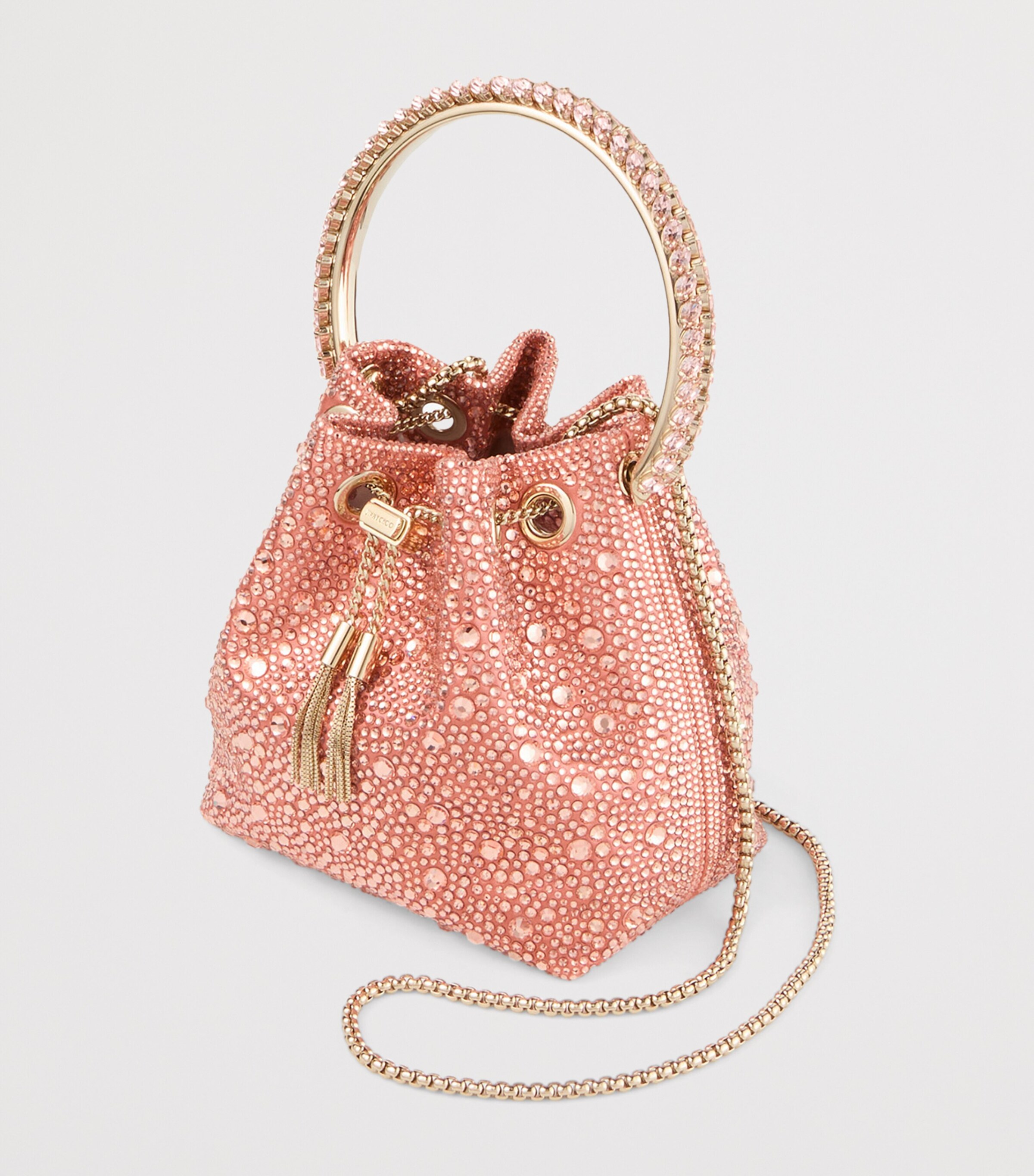 Jimmy Choo Bon Bon Embellished Top-Handle Bag Grapefruit/crystal/l Image 2