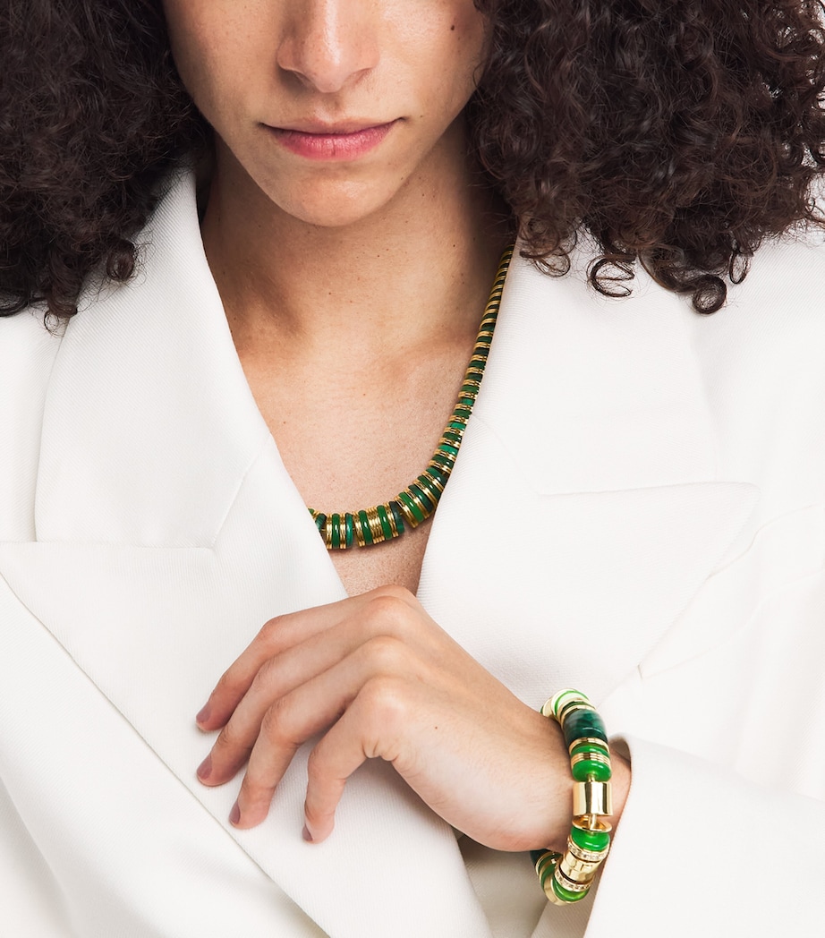 Eddie Borgo Gold-Plated Jade and Malachite Lenox Necklace Malachite/new Jade Image 2