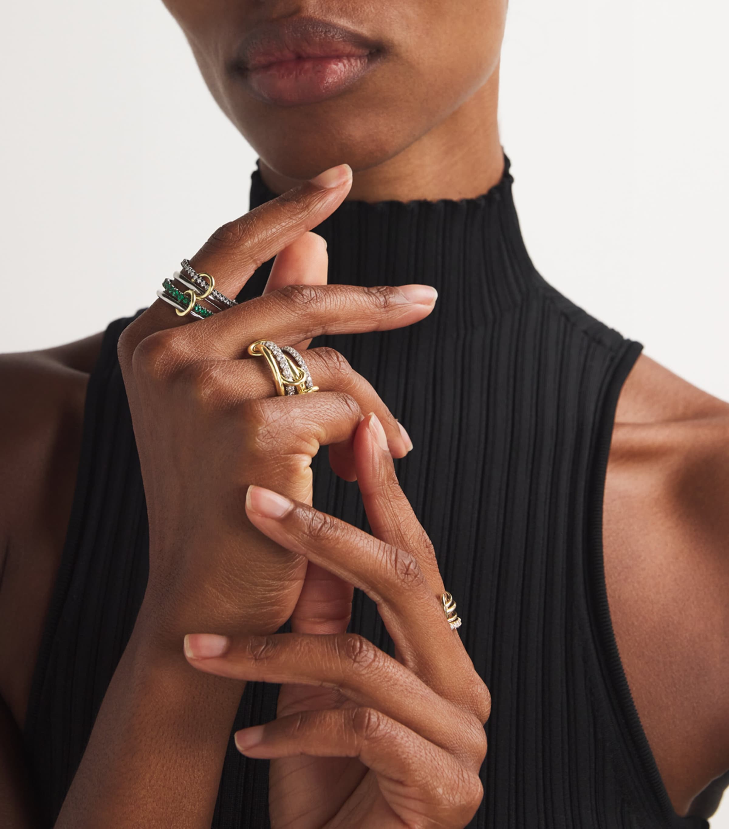 Mixed Gold and Diamond Halley Ring MIXED GOLD Image 5