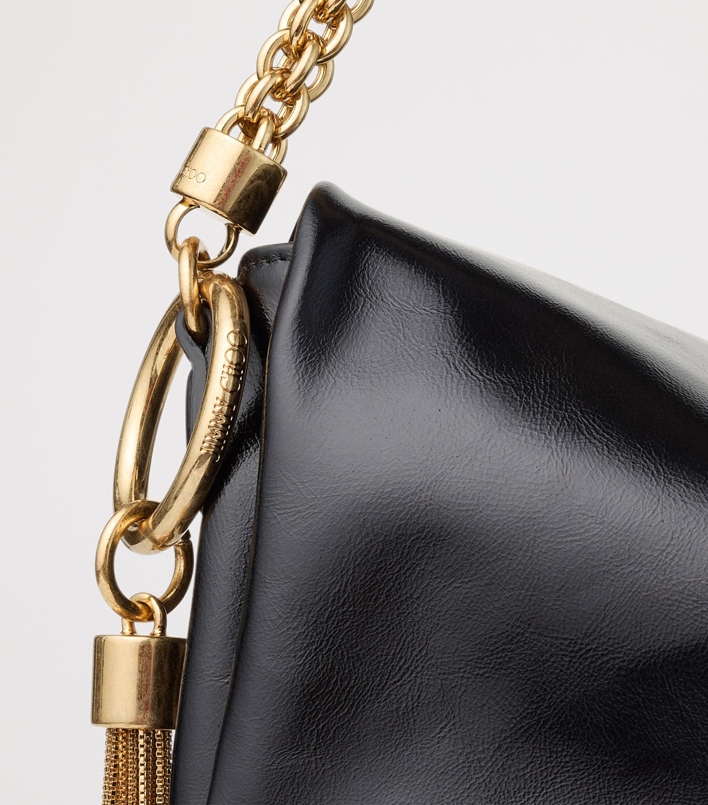 Leather Callie Flap Shoulder Bag BLACK/GOLD Image 4