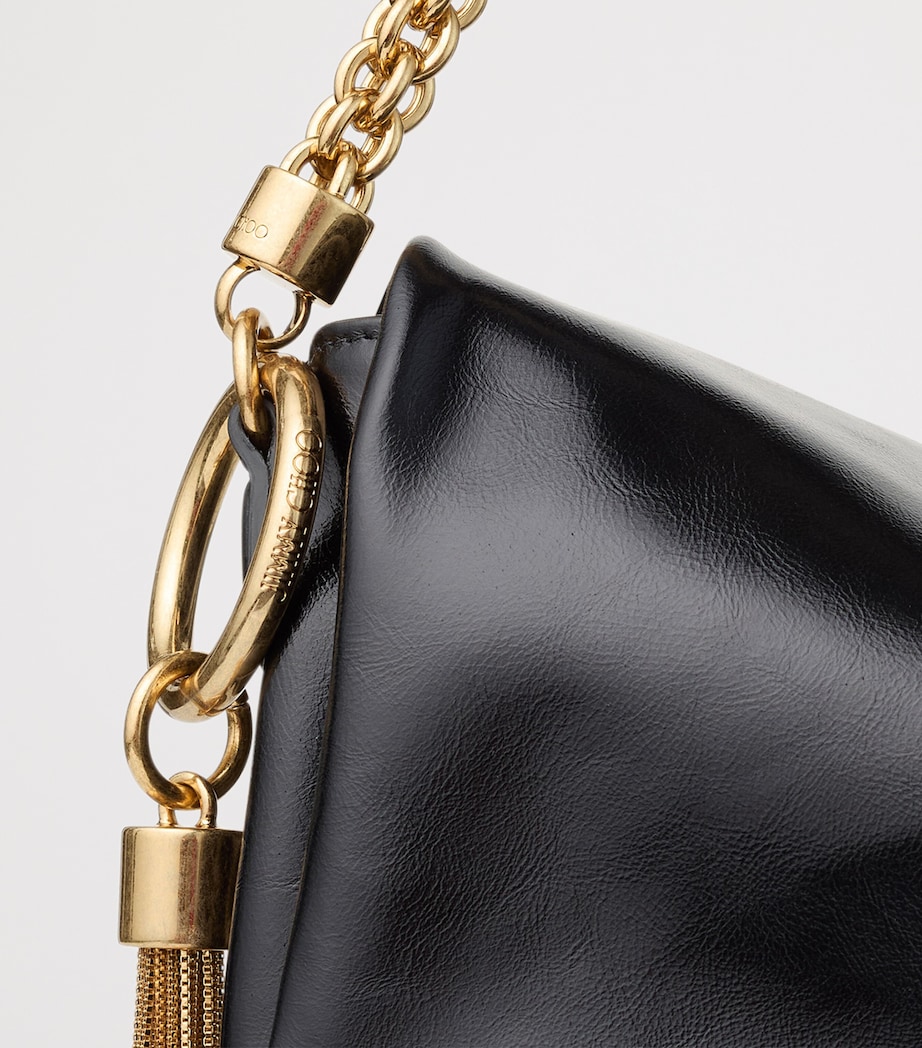 Leather Callie Flap Shoulder Bag BLACK/GOLD Image 3